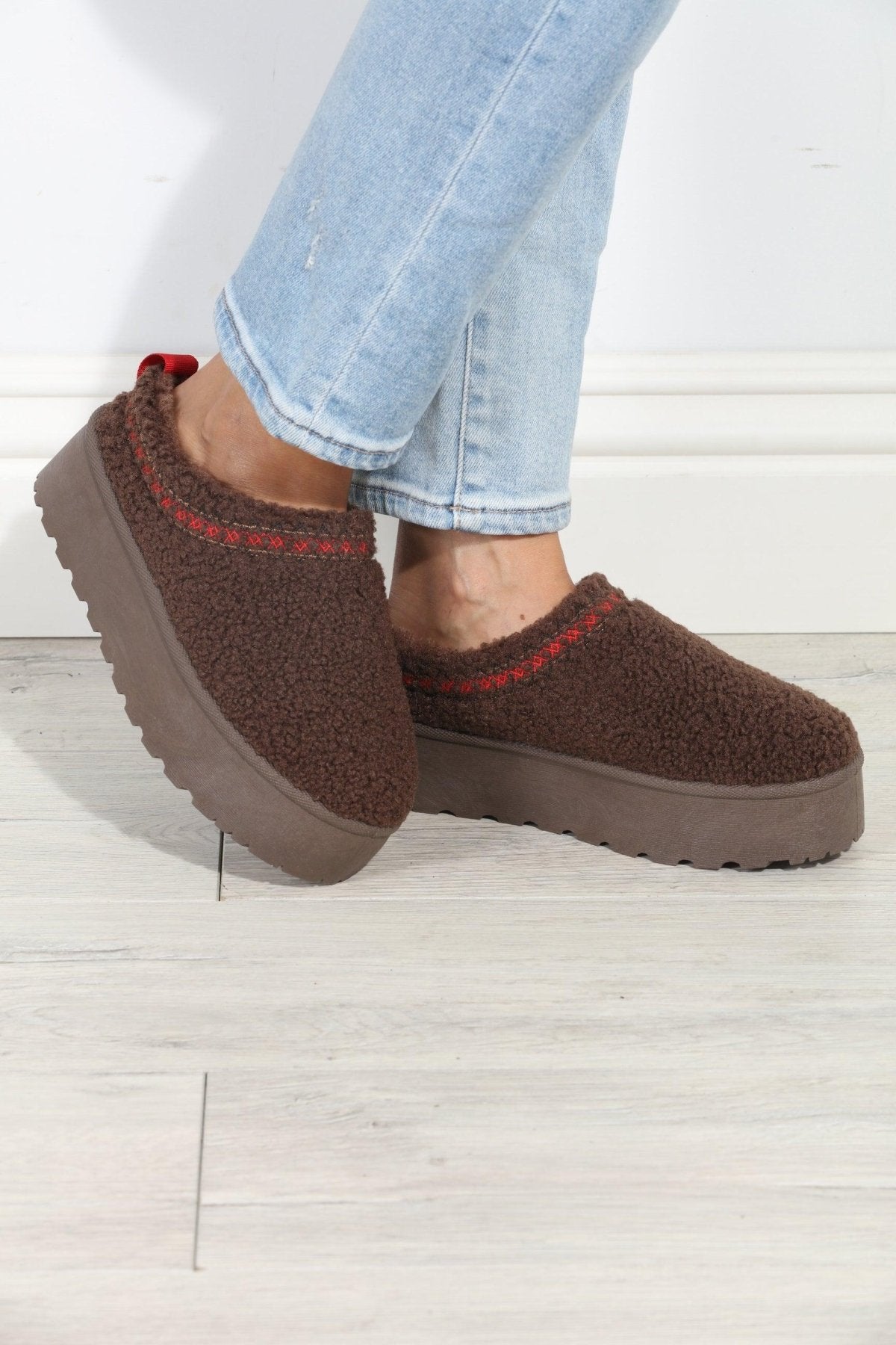 Chocolate Cozy Slides-FINAL SALE