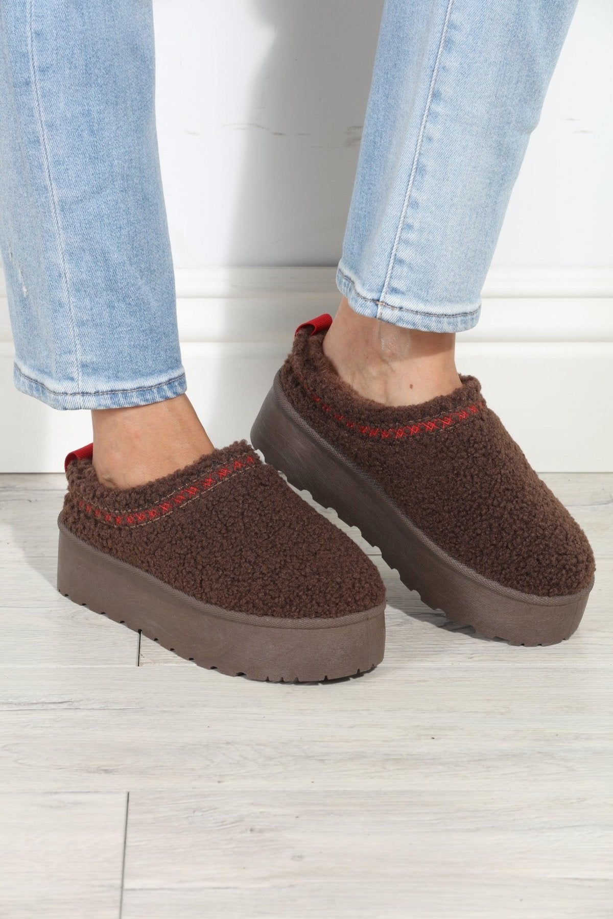Chocolate Cozy Slides-FINAL SALE