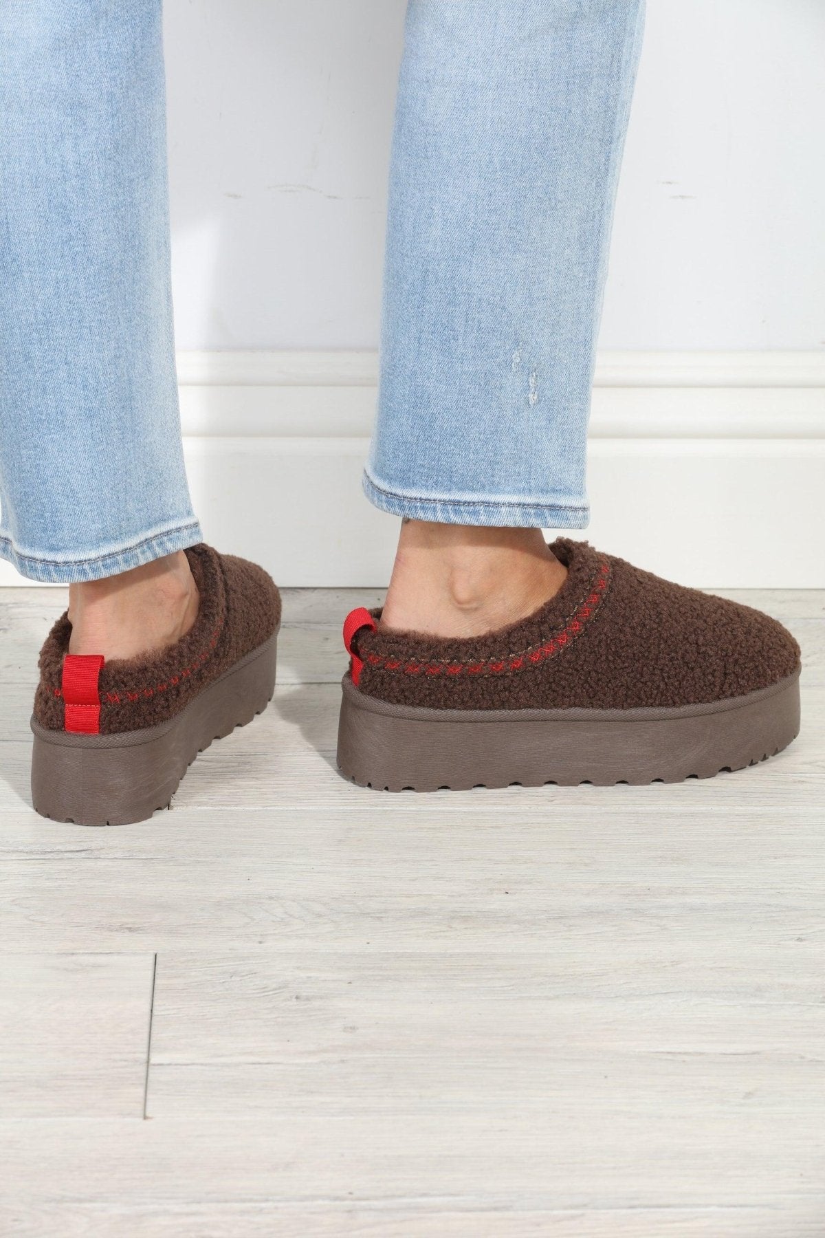 Chocolate Cozy Slides-FINAL SALE