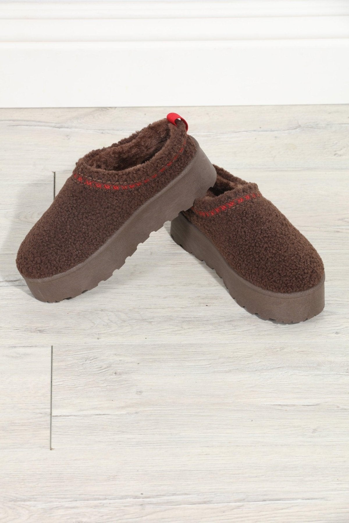 Chocolate Cozy Slides-FINAL SALE