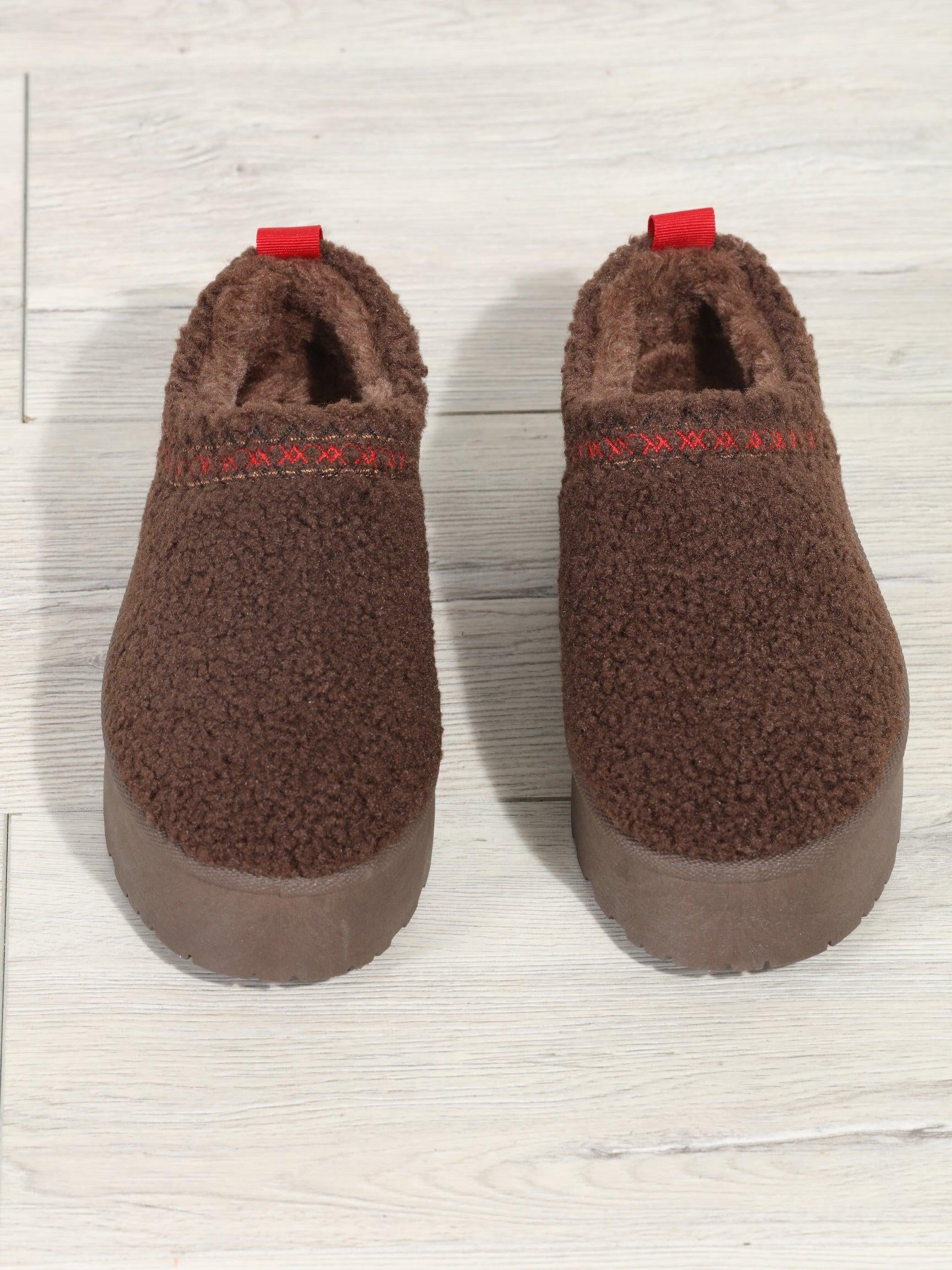 Chocolate Cozy Slides-FINAL SALE