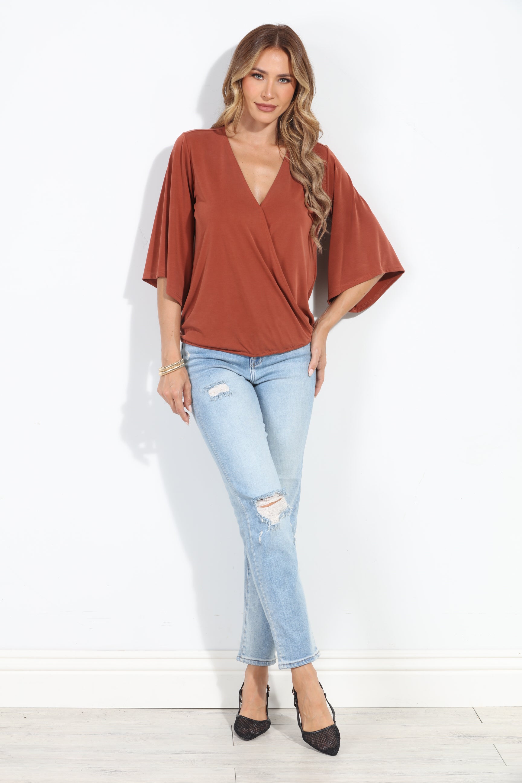 Spice Cupro Surplice Top-BEST SELLER