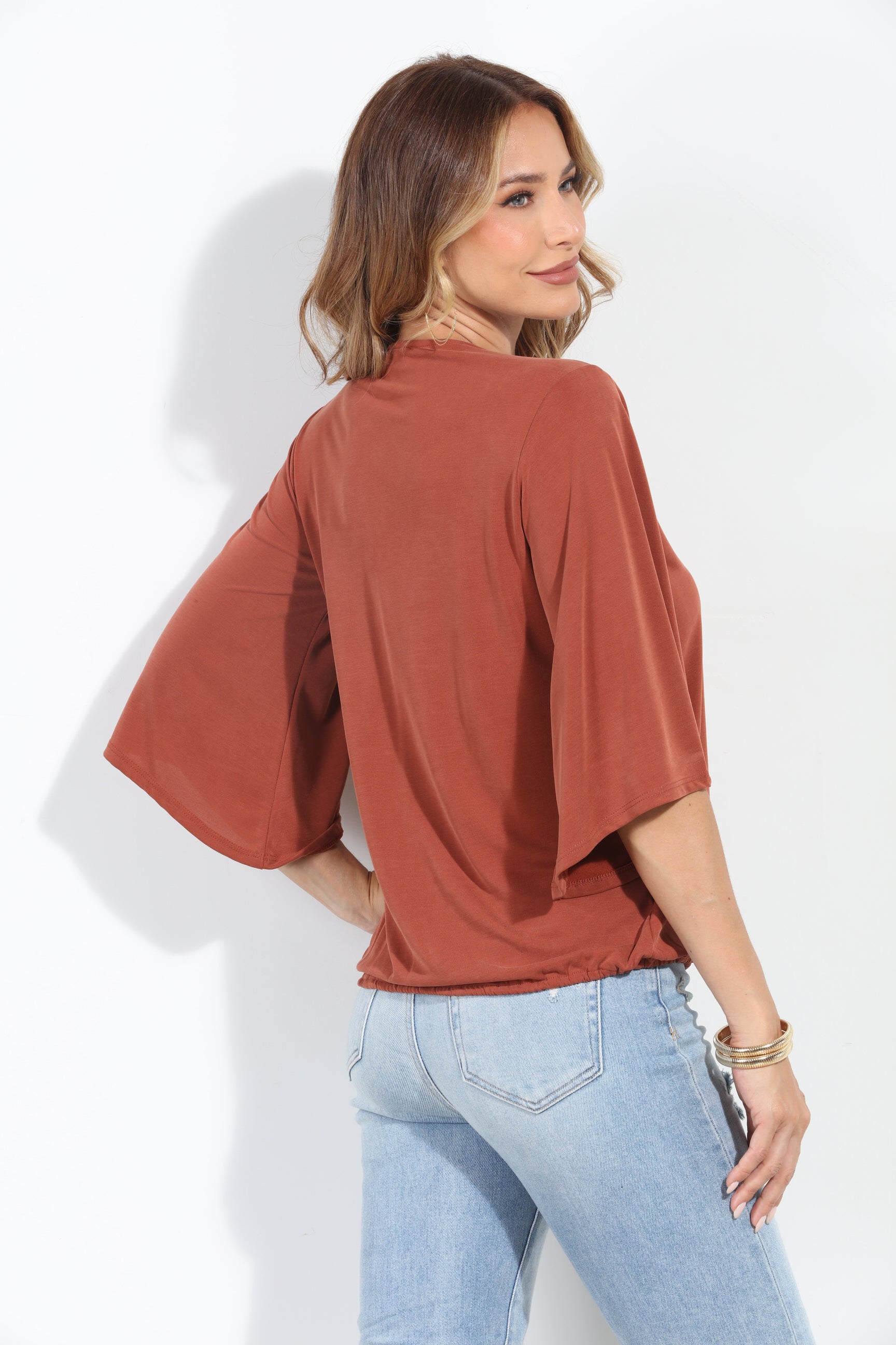 Spice Cupro Surplice Top-BEST SELLER