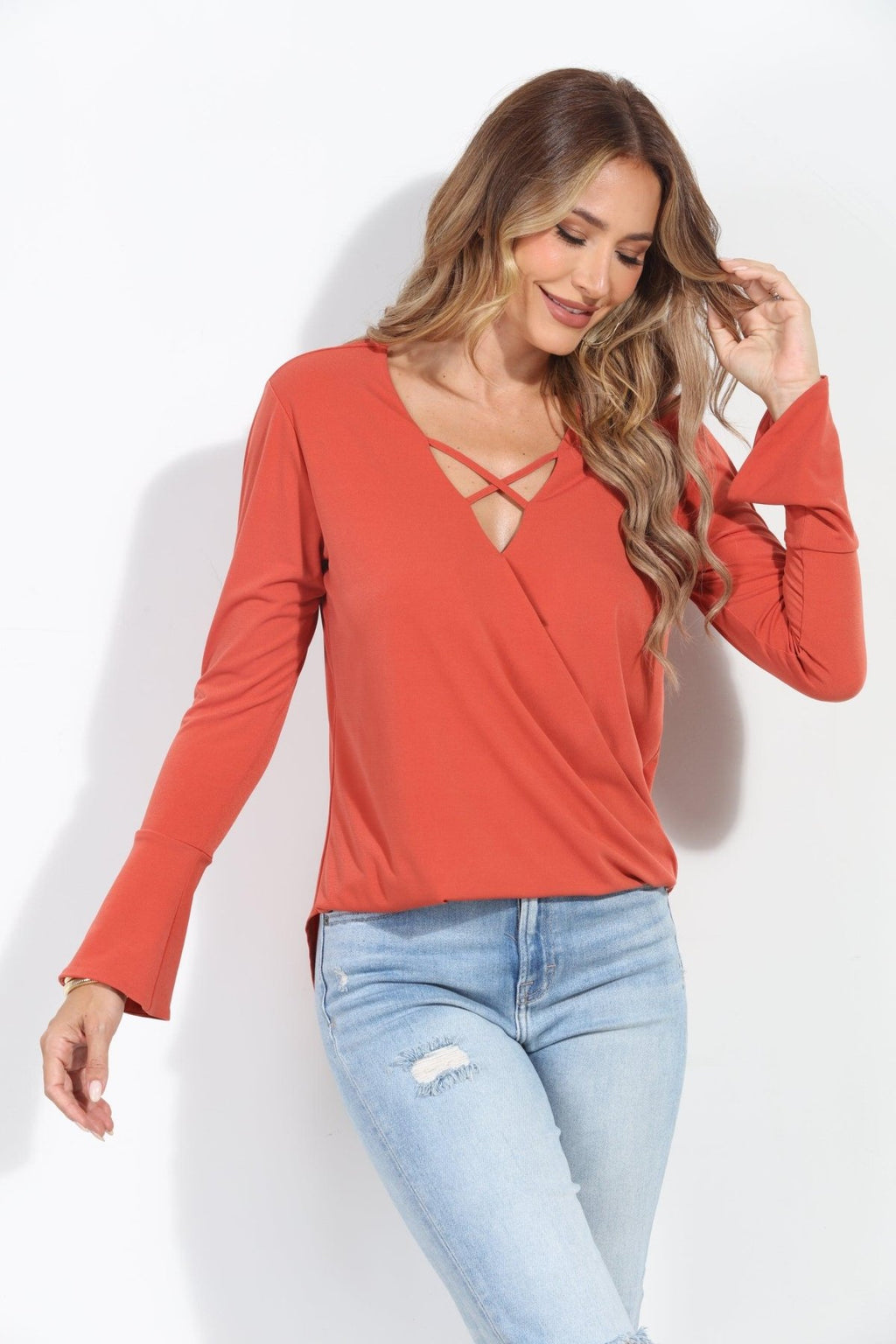 Rust Ity Surplice X Top-FINAL SALE