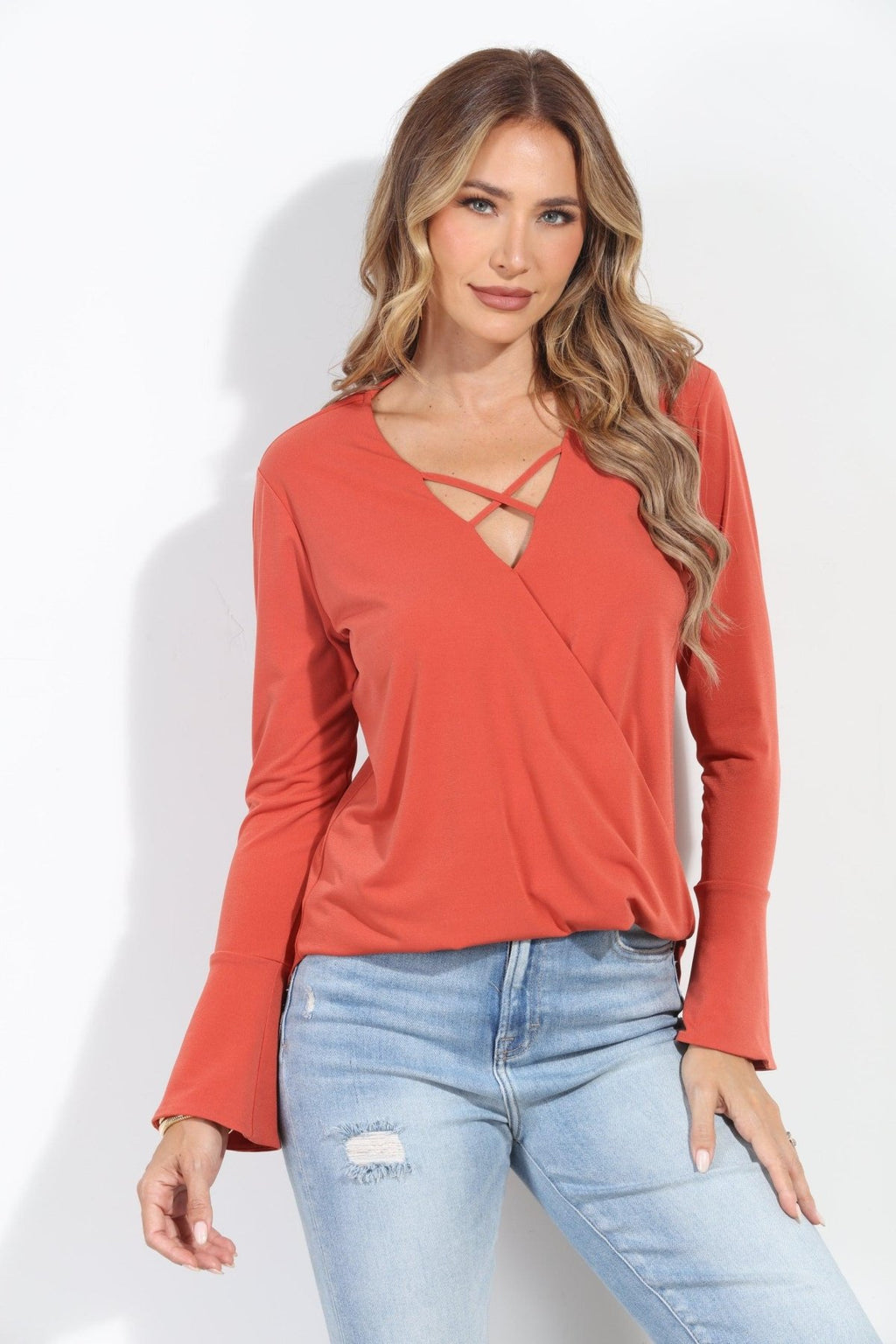 Rust Ity Surplice X Top-FINAL SALE