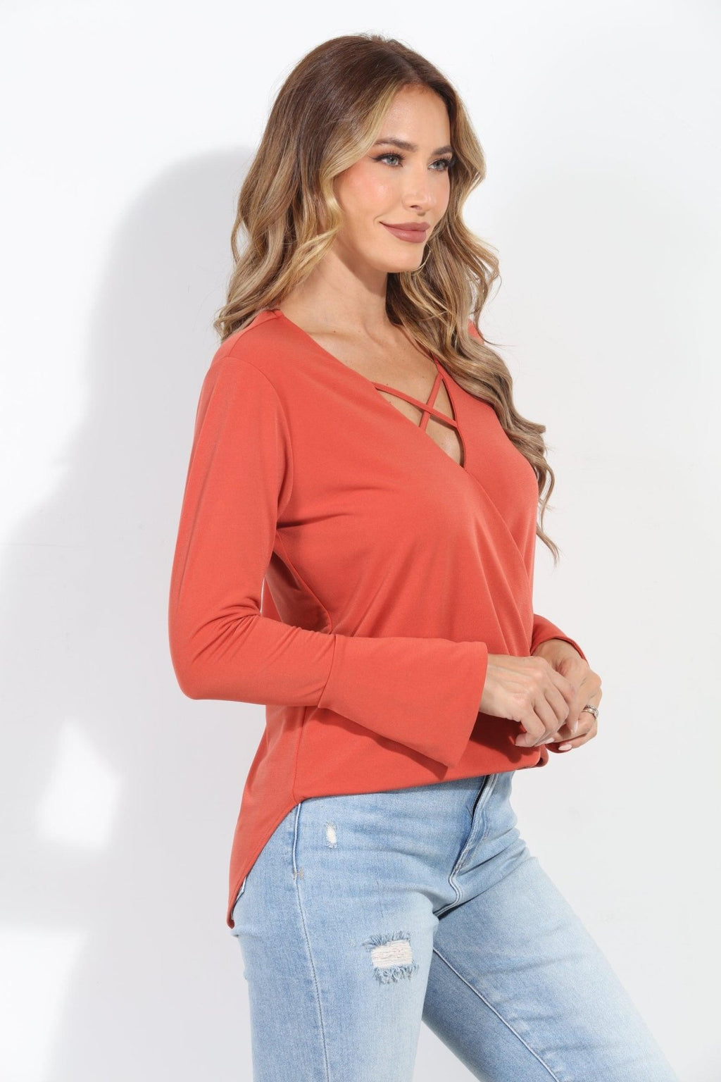Rust Ity Surplice X Top-FINAL SALE