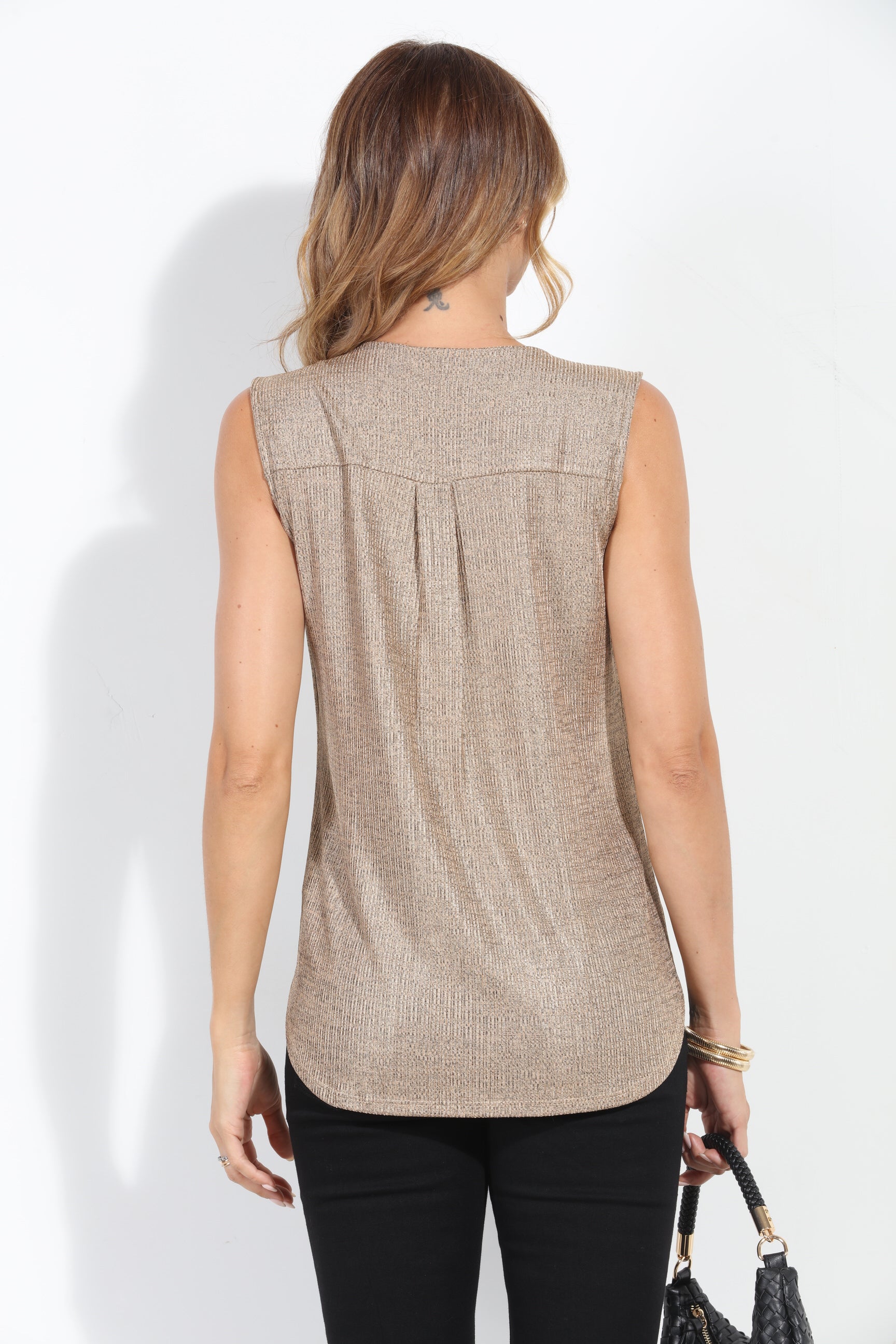 The Everyday Surplice Tank - Matte Gold