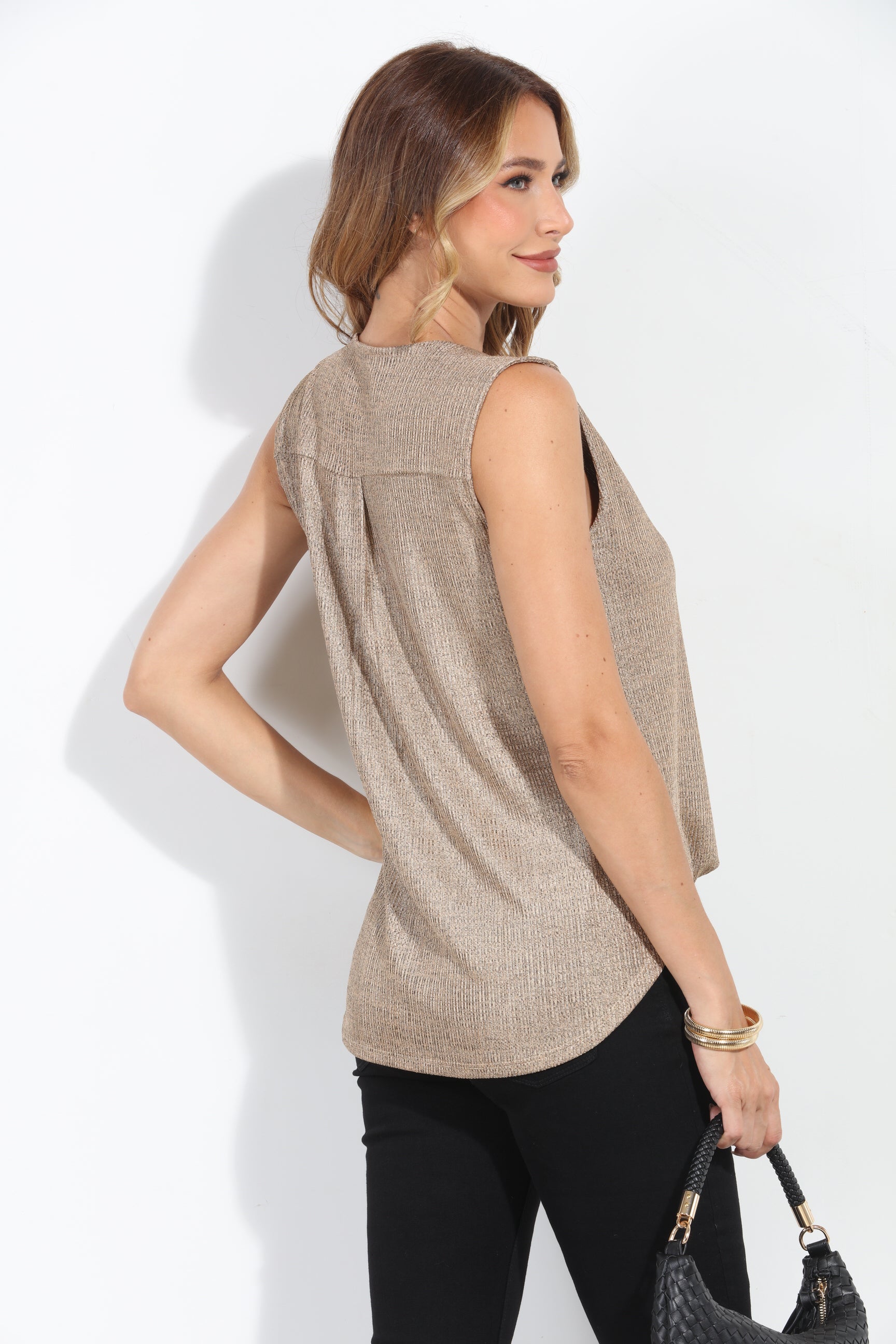 The Everyday Surplice Tank - Matte Gold