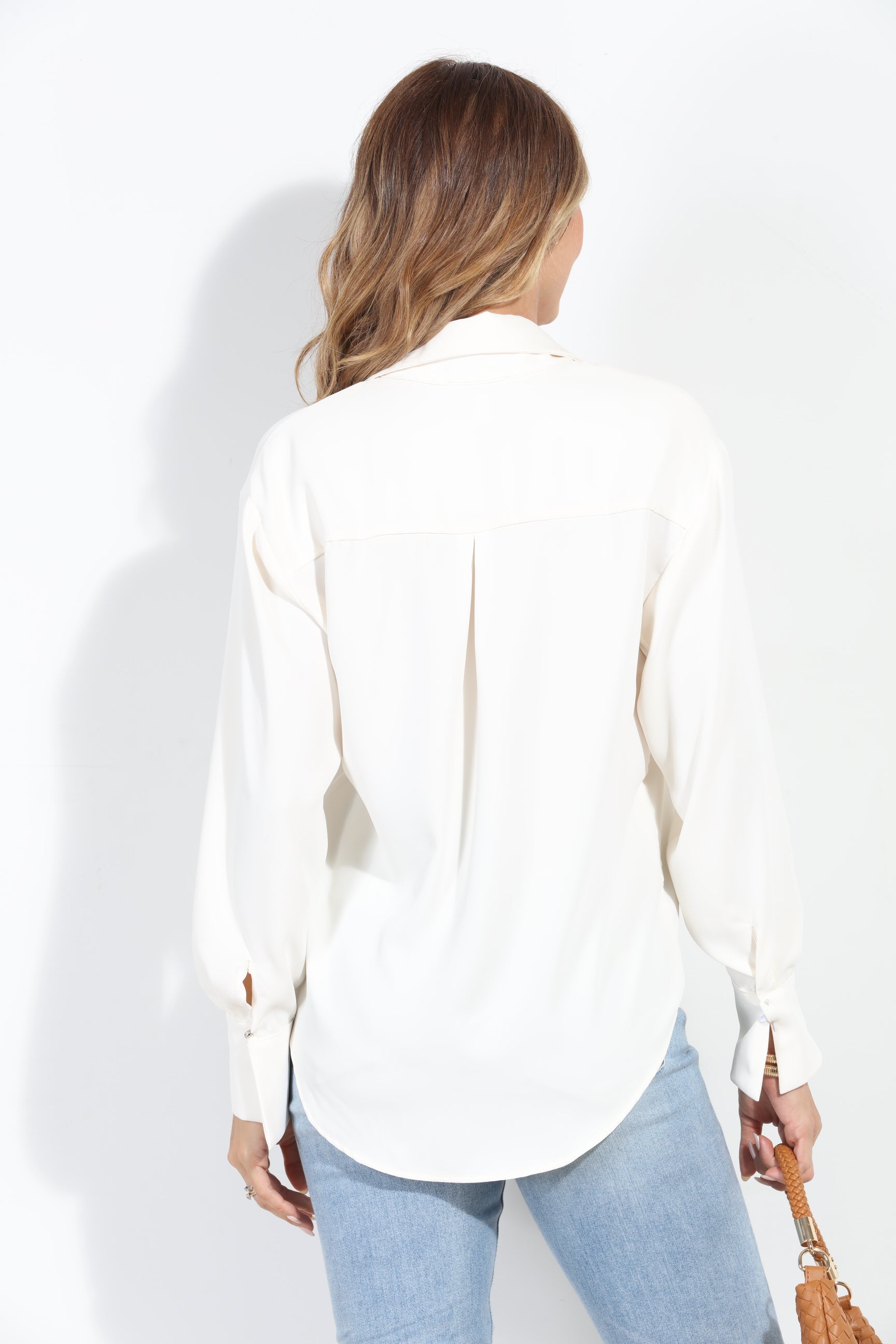 Ivory Politan Button Blouse-BEST SELLER