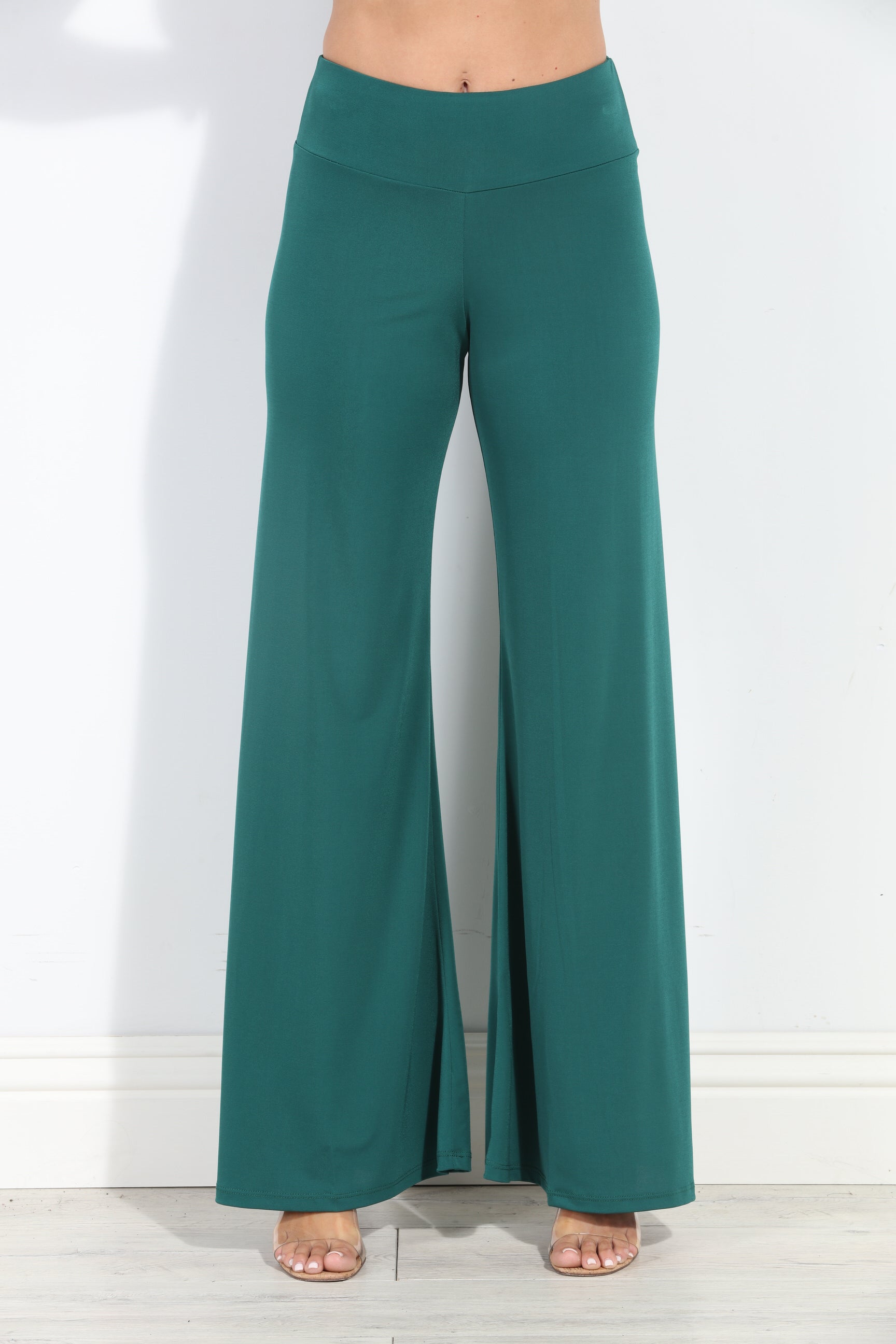 Hunter Green Stretch Flare Leg Pants-BEST SELLER