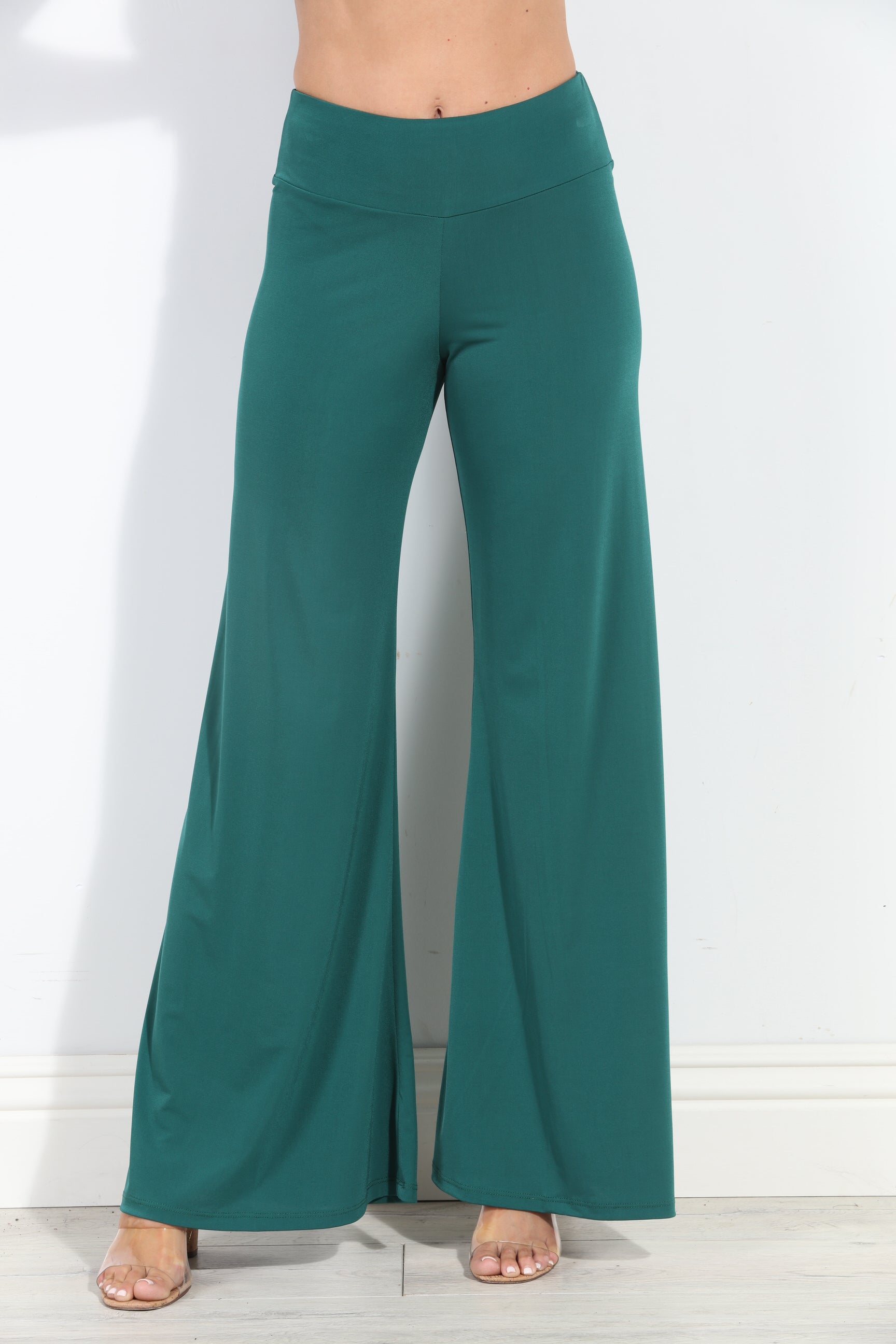 Hunter Green Stretch Flare Leg Pants-BEST SELLER