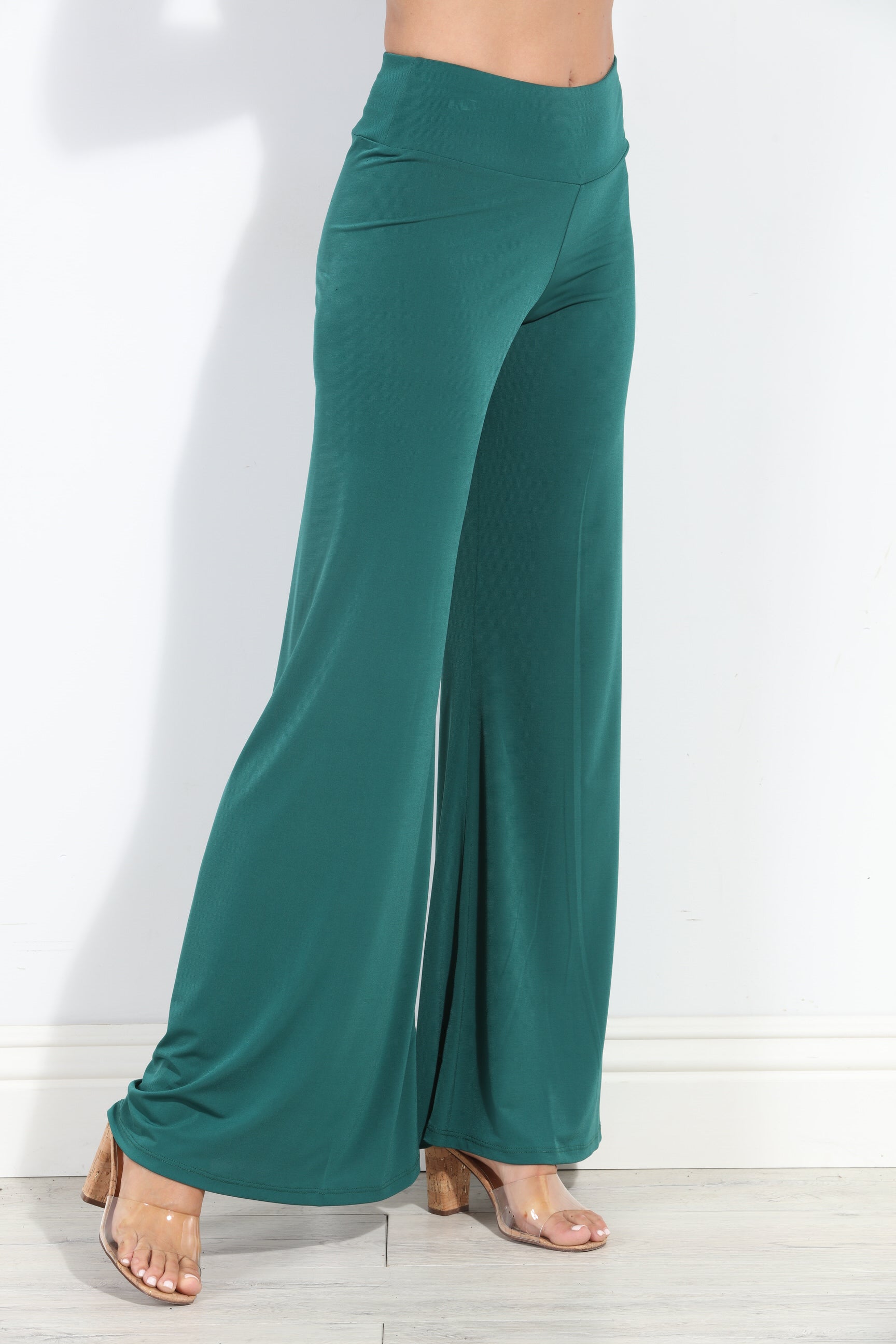 Hunter Green Stretch Flare Leg Pants-BEST SELLER