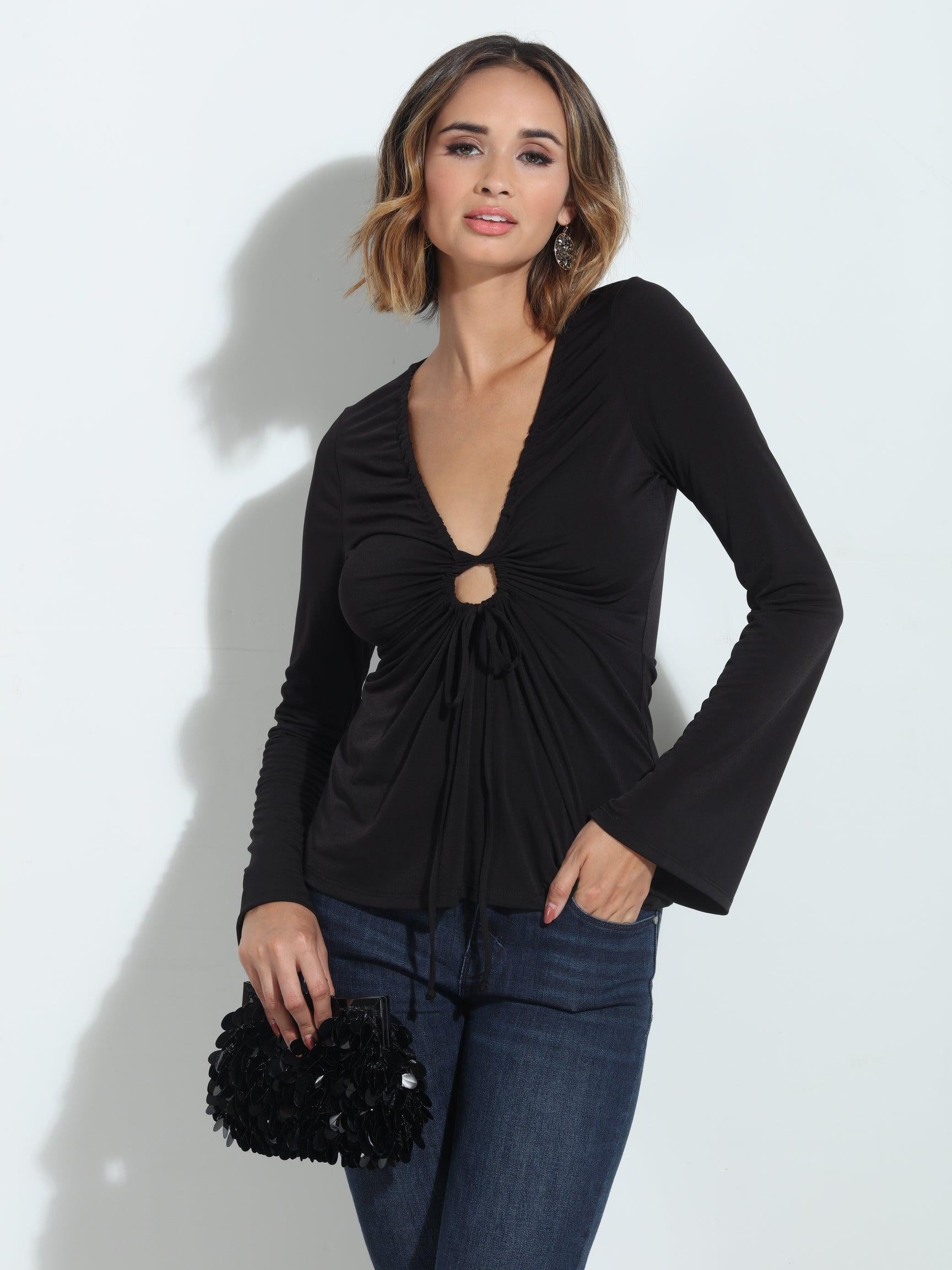 Black Bell Sleeve Top-BEST SELLER
