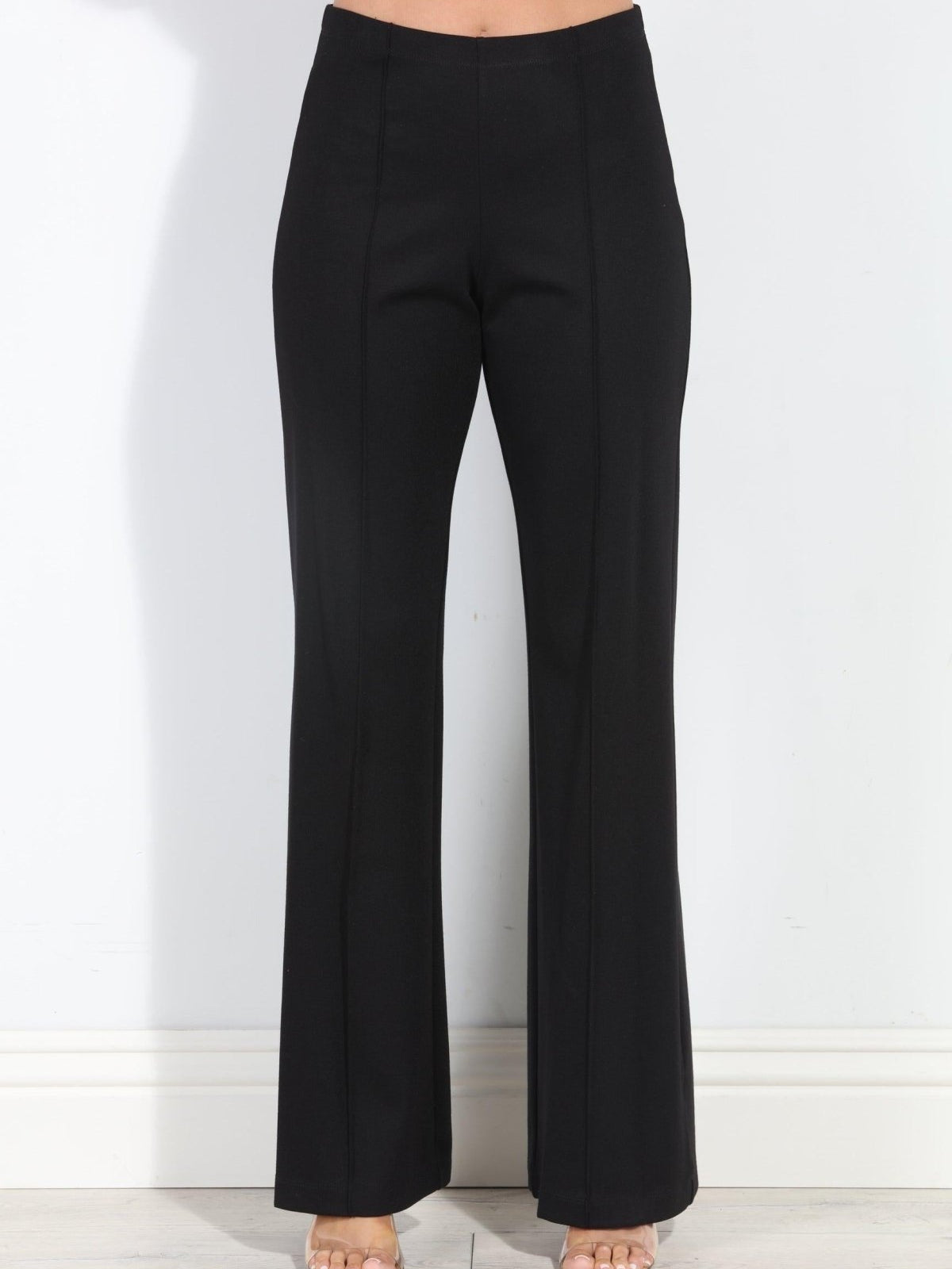 Black Ponti Flare Leg Pants-BEST SELLER