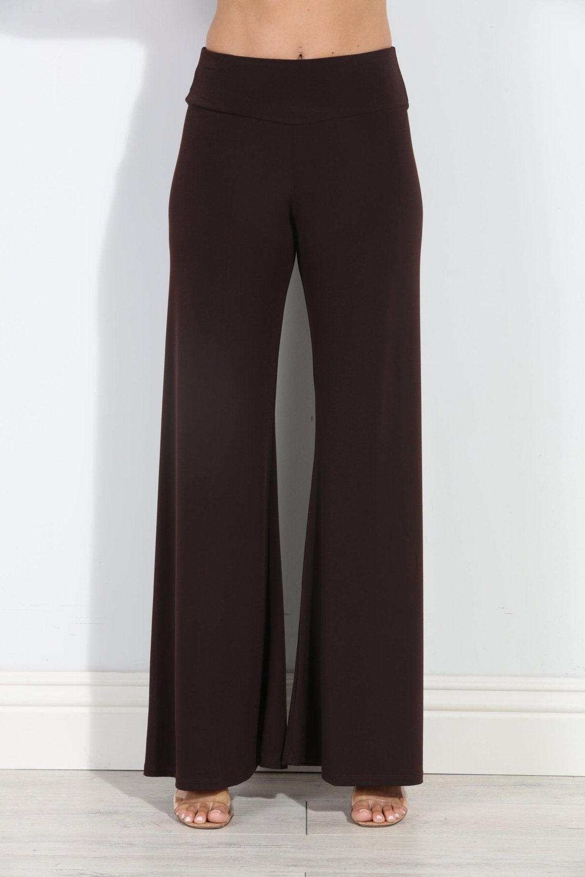 Chocolate Stretch Wide Leg Pants-BEST SELLER