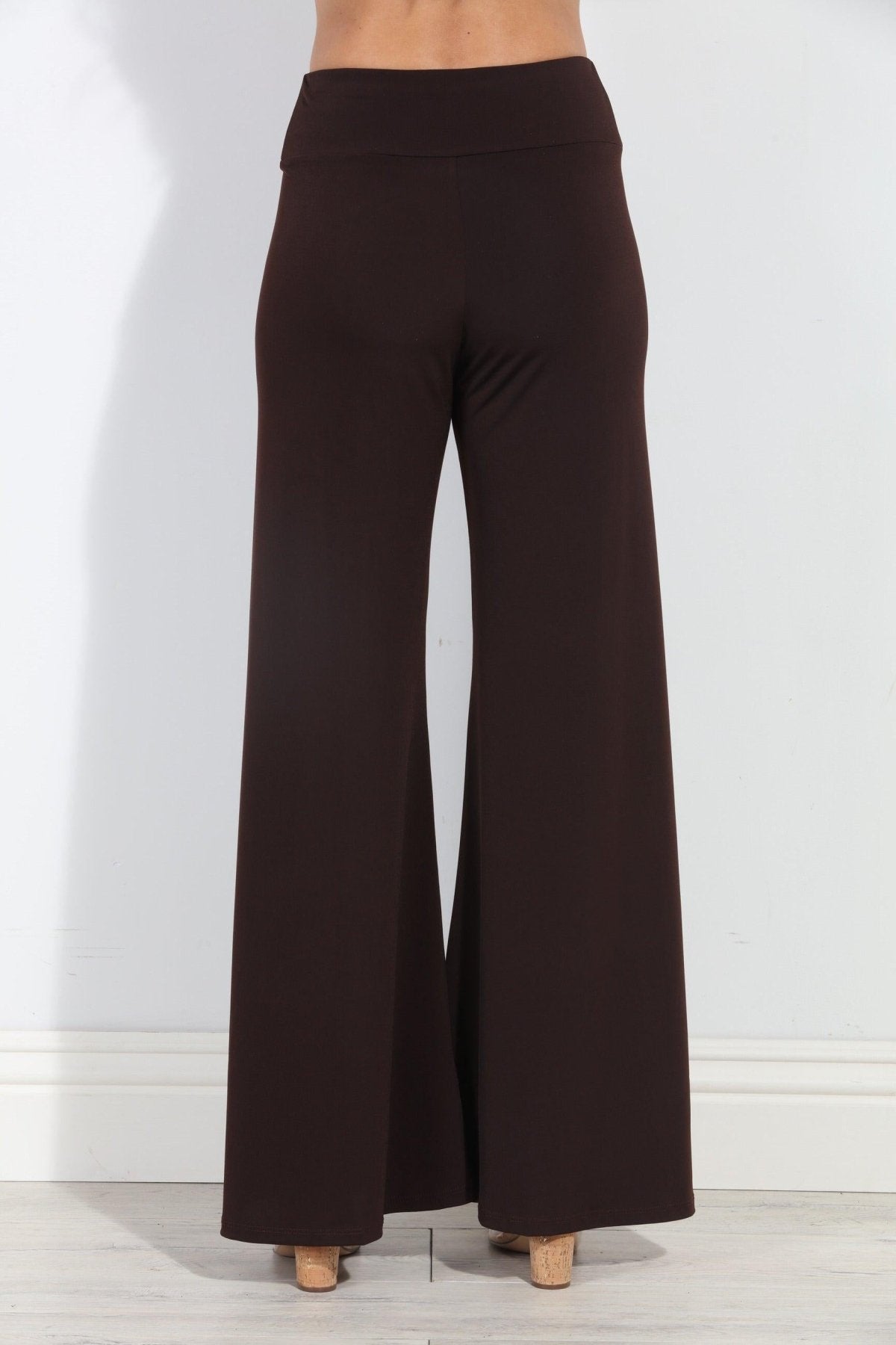 Chocolate Stretch Wide Leg Pants-BEST SELLER