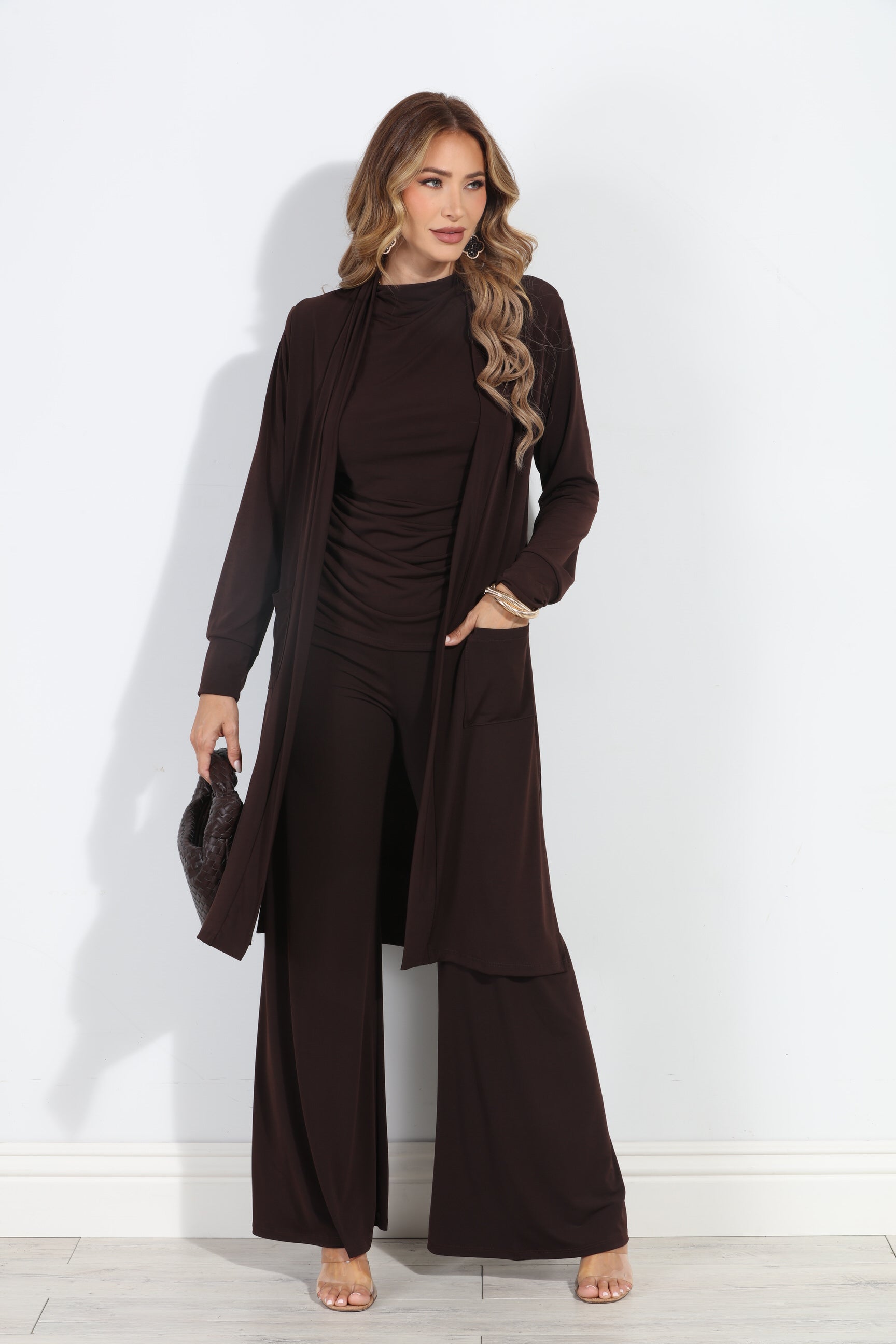 Chocolate Stretch Flare Leg Pants-BEST SELLER