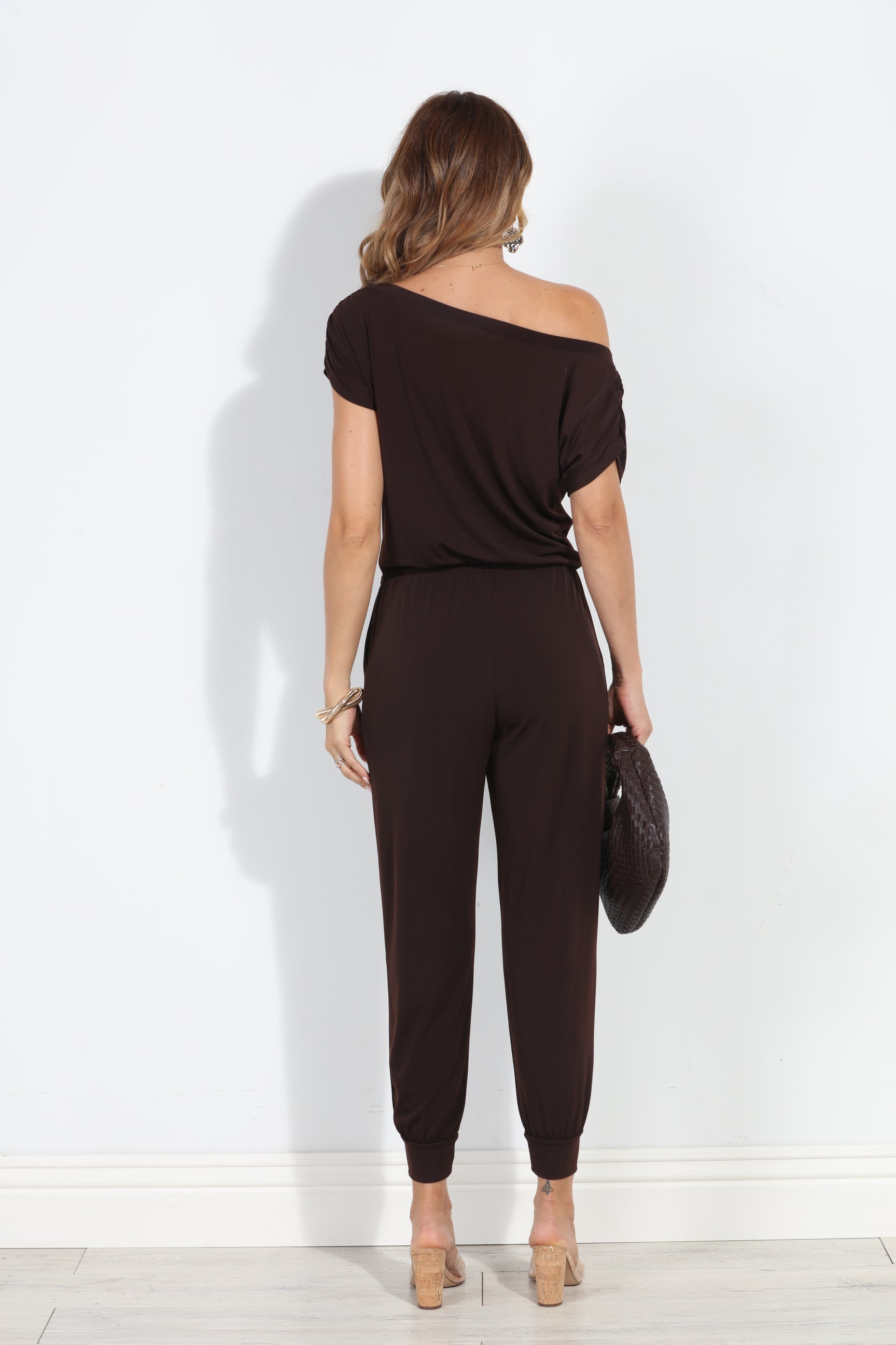 Chocolate ITY Short Sleeve Jumpsuit-BEST SELLER