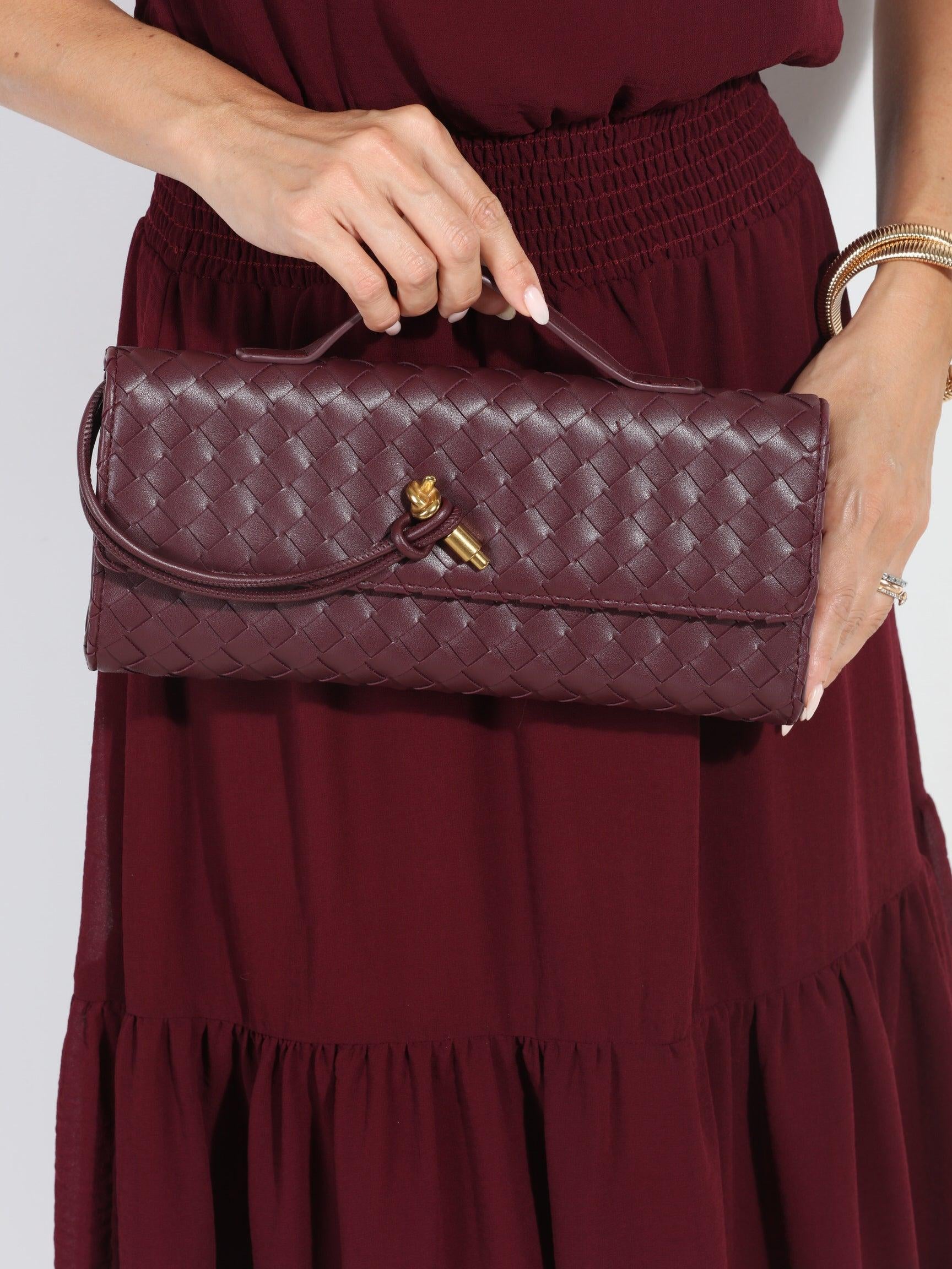 Wine Woven Clutch