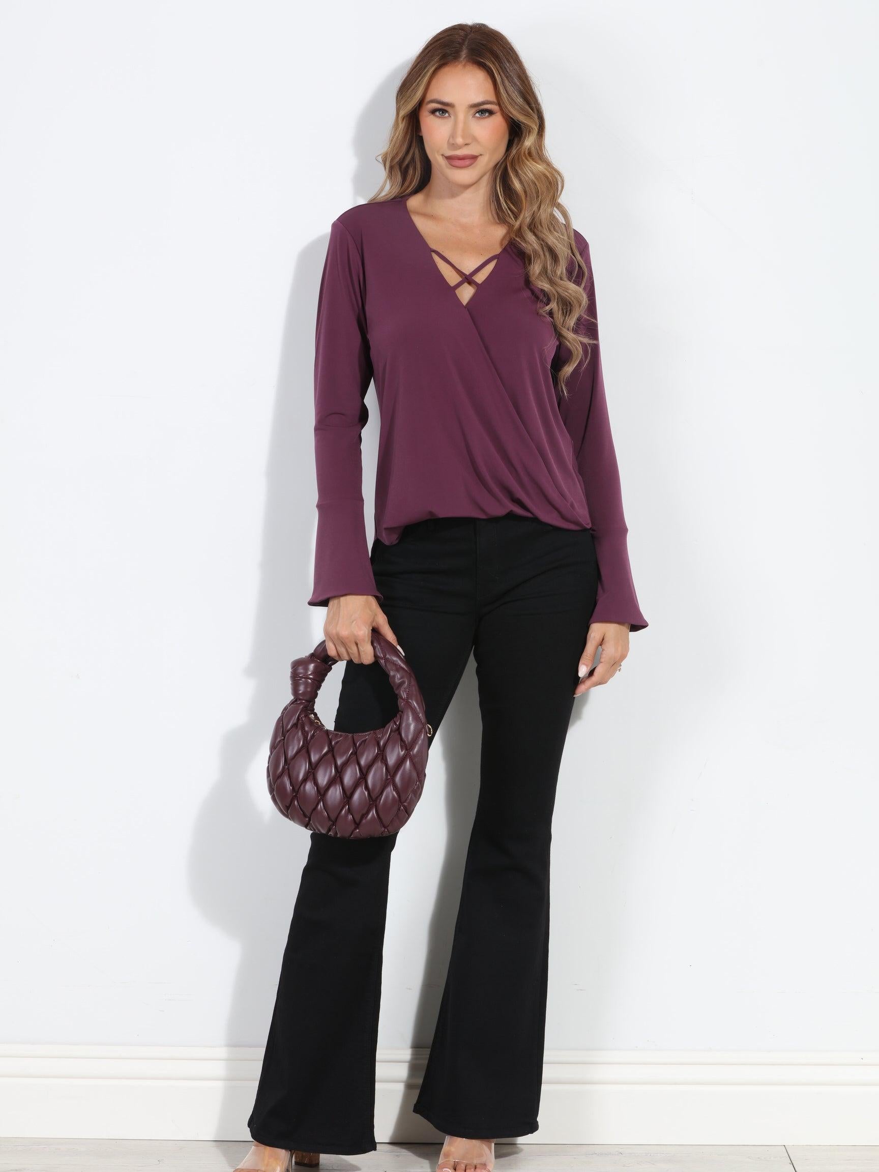 Plum Ity Surplice X Top-BEST SELLER