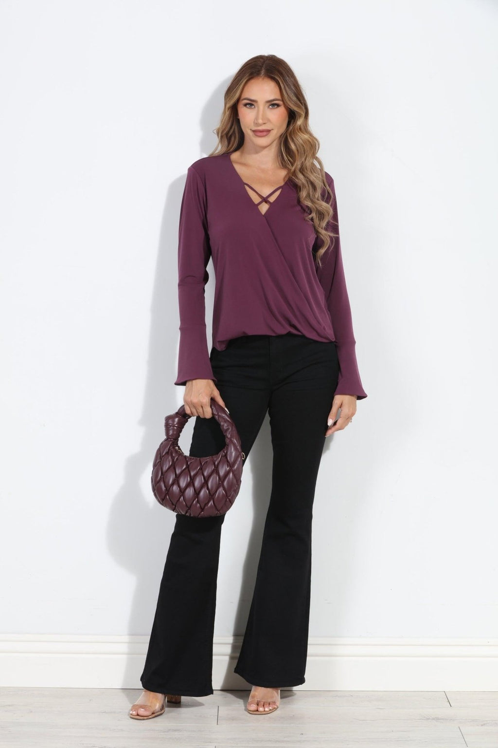 Plum Ity Surplice X Top-FINAL SALE