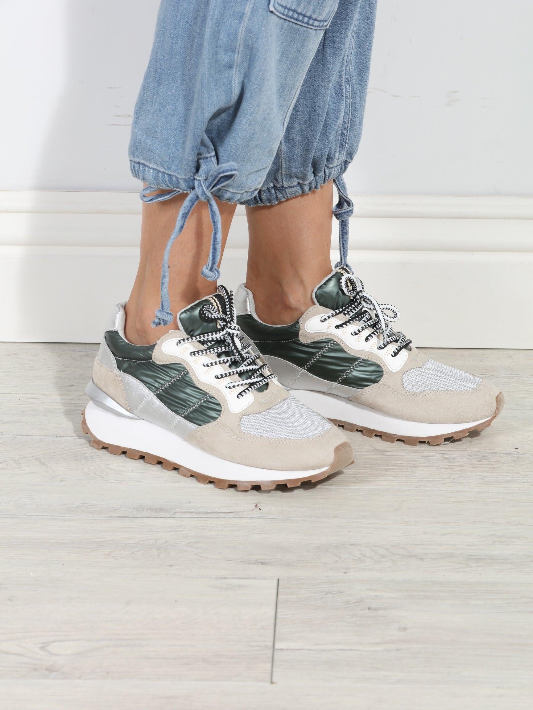 Phoebe Metallic/Hunter Sneakers-FINAL SALE