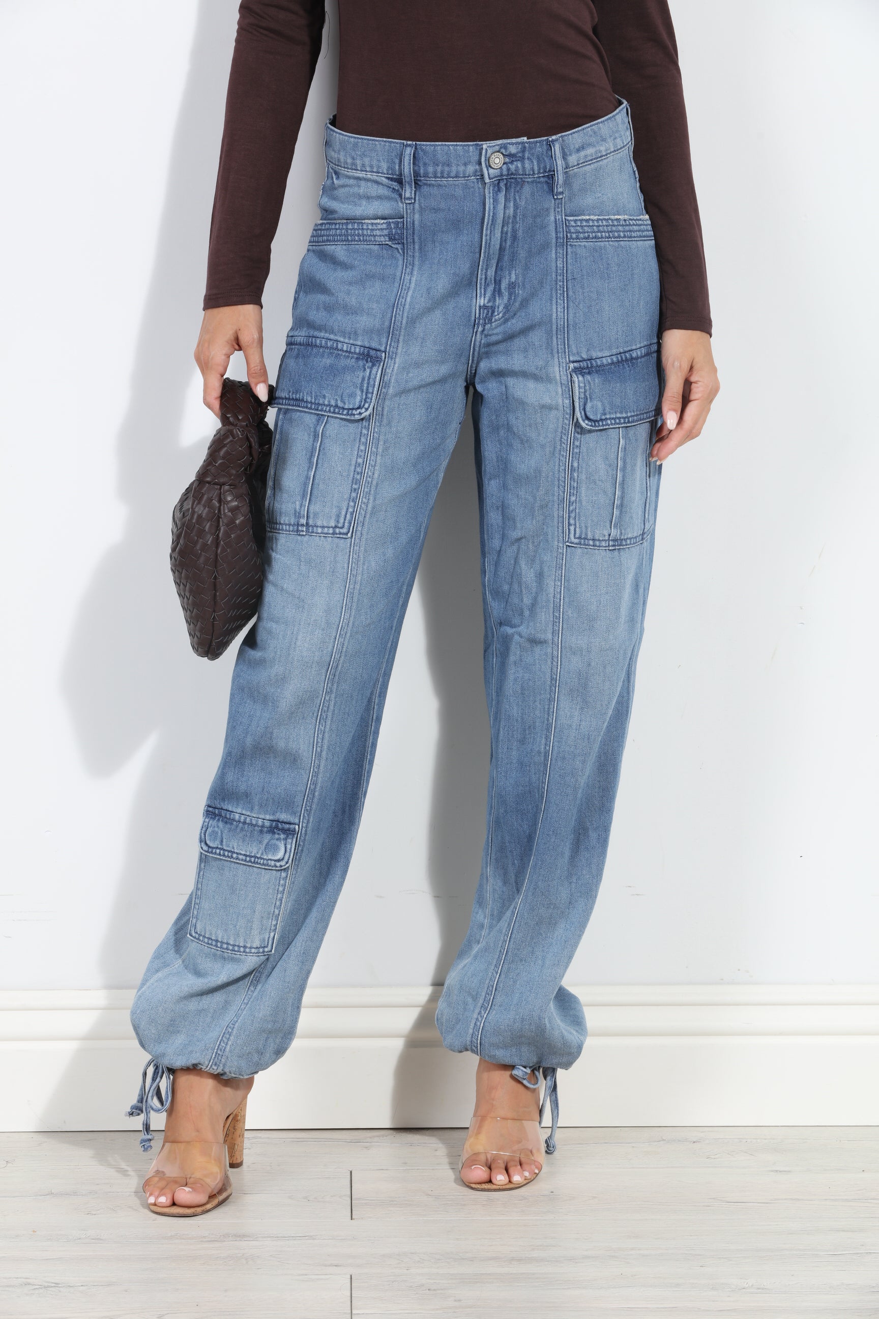 Drawstring Cuff Cargo Jean