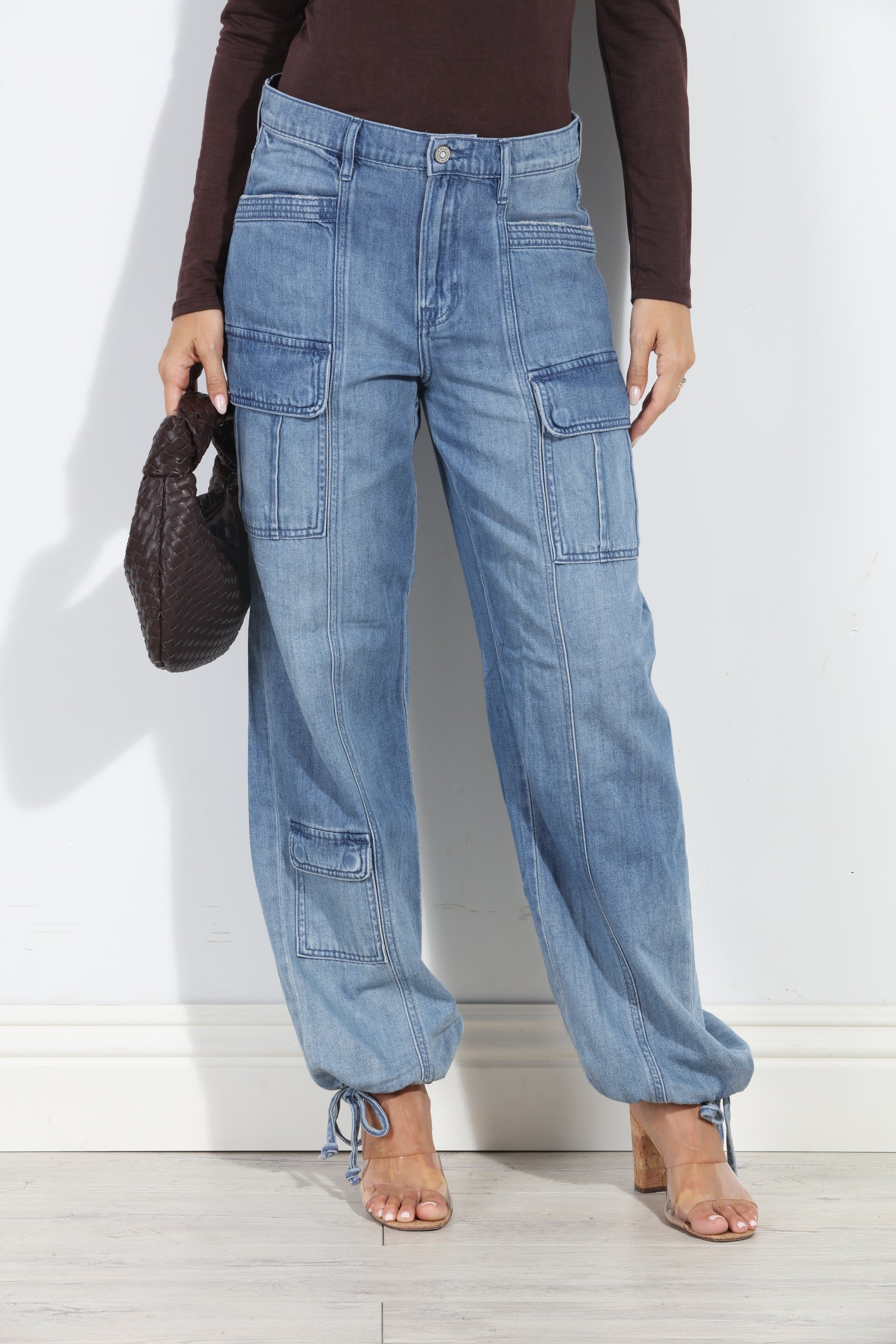 Drawstring Cuff Cargo Jean