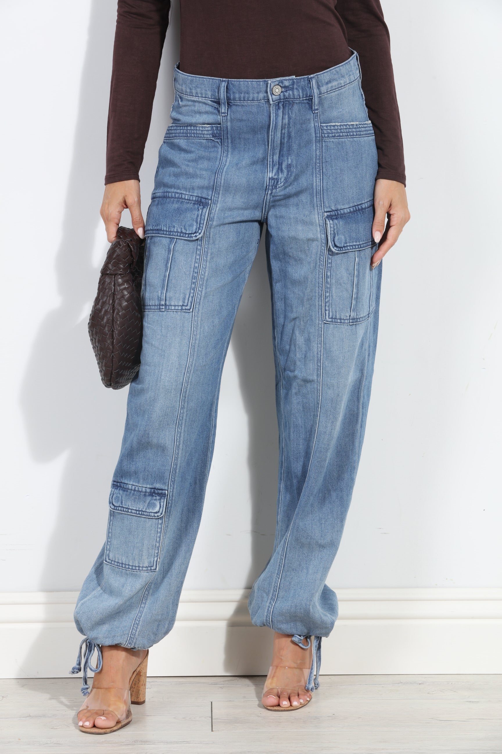 Drawstring Cuff Cargo Jean