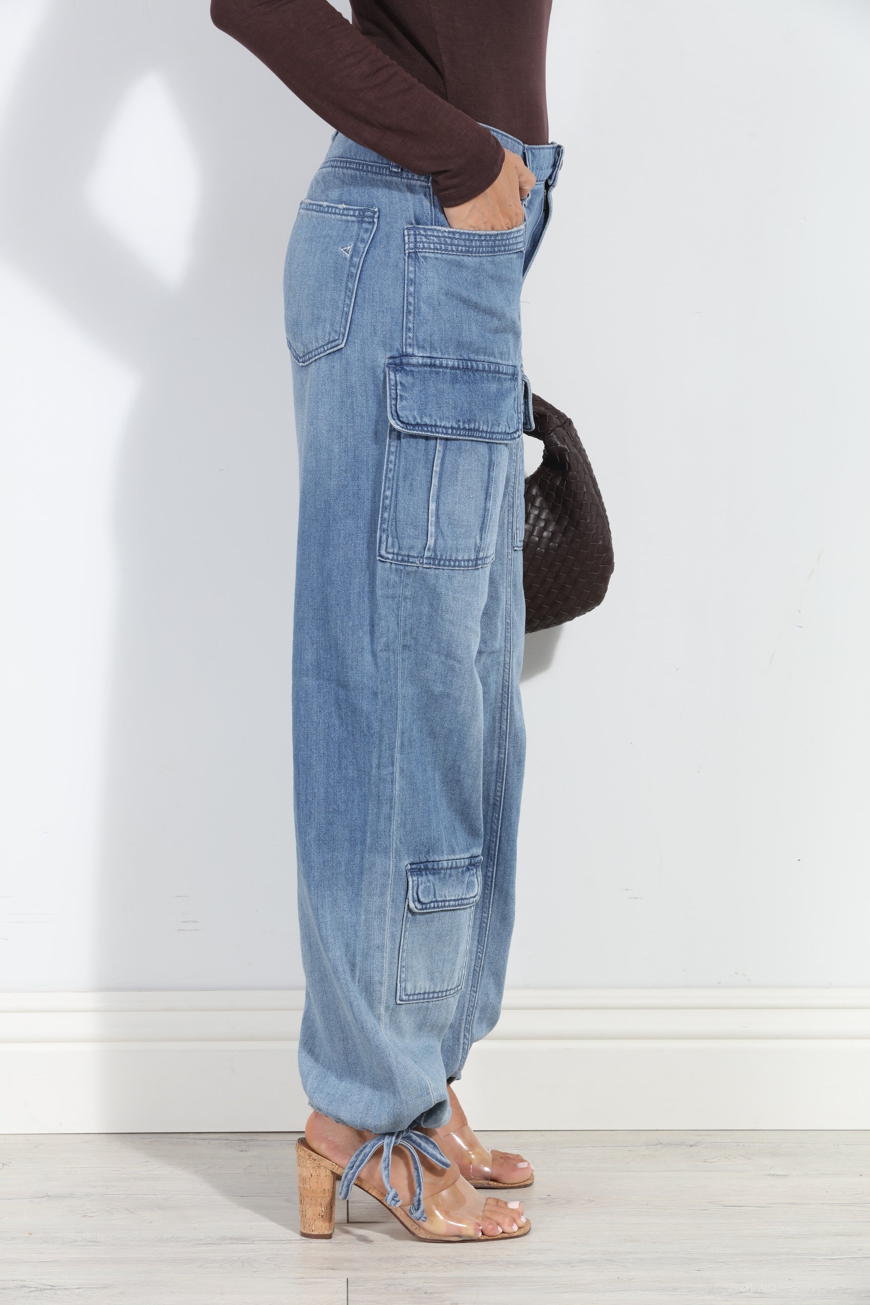 Drawstring Cuff Cargo Jean