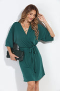 Hunter Green Stretch Kimono Sleeve Dress-BEST SELLER