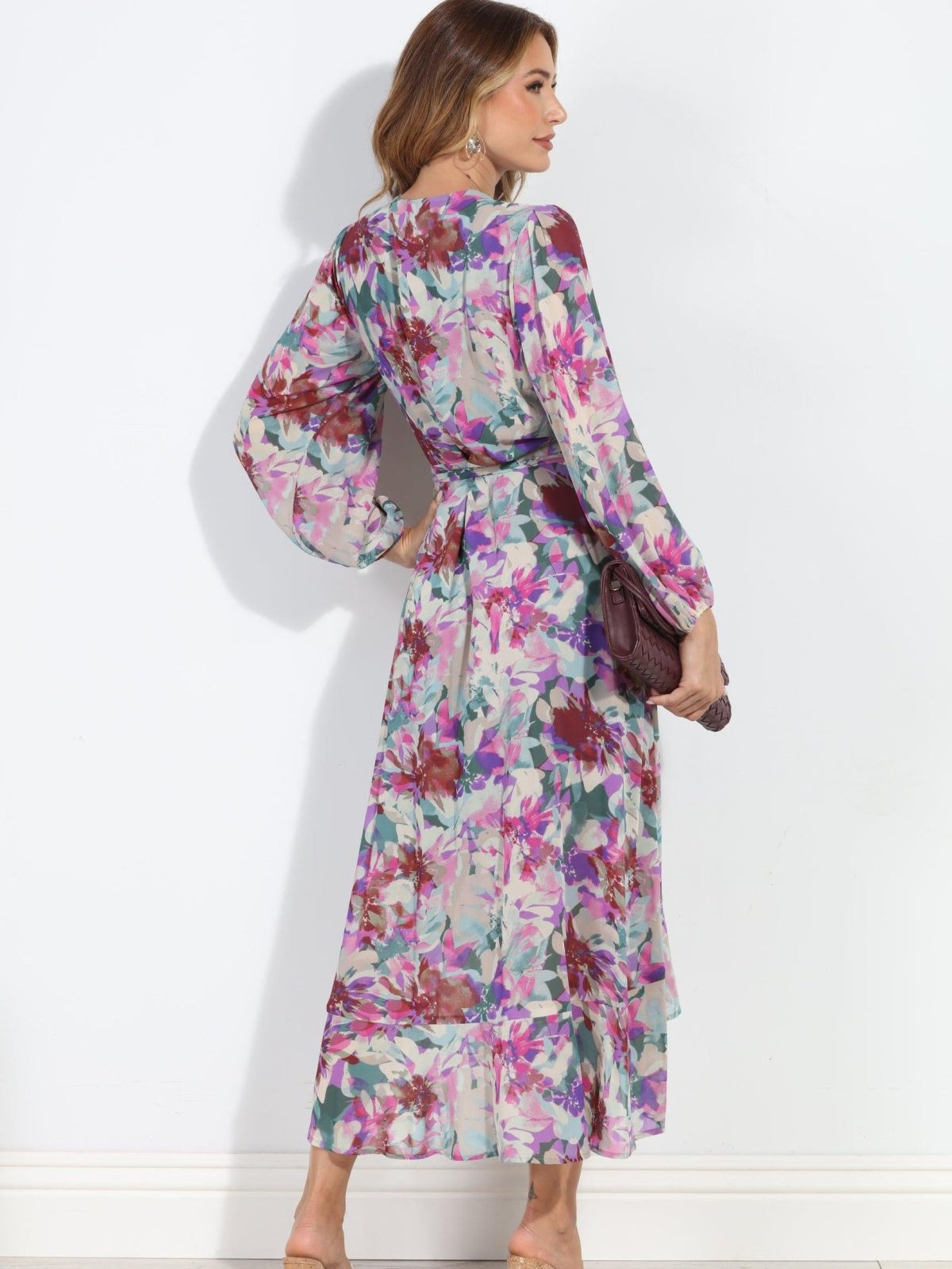 Cassandra Chiffon Ruffle Wrap Dress-BEST SELLER