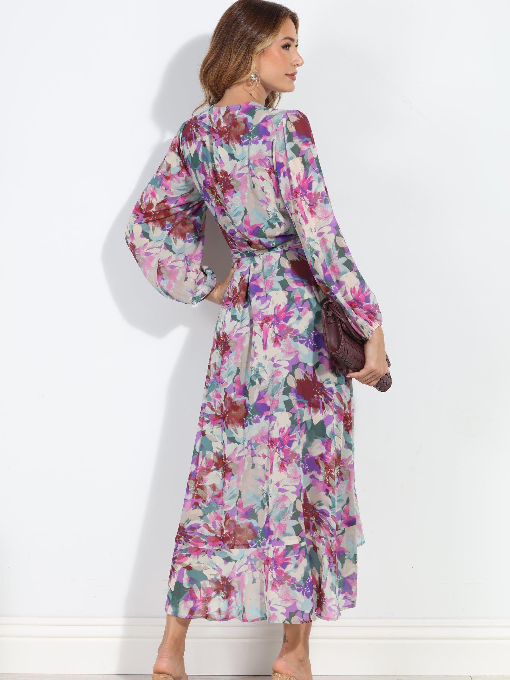 Cassandra Chiffon Ruffle Wrap Dress-BEST SELLER