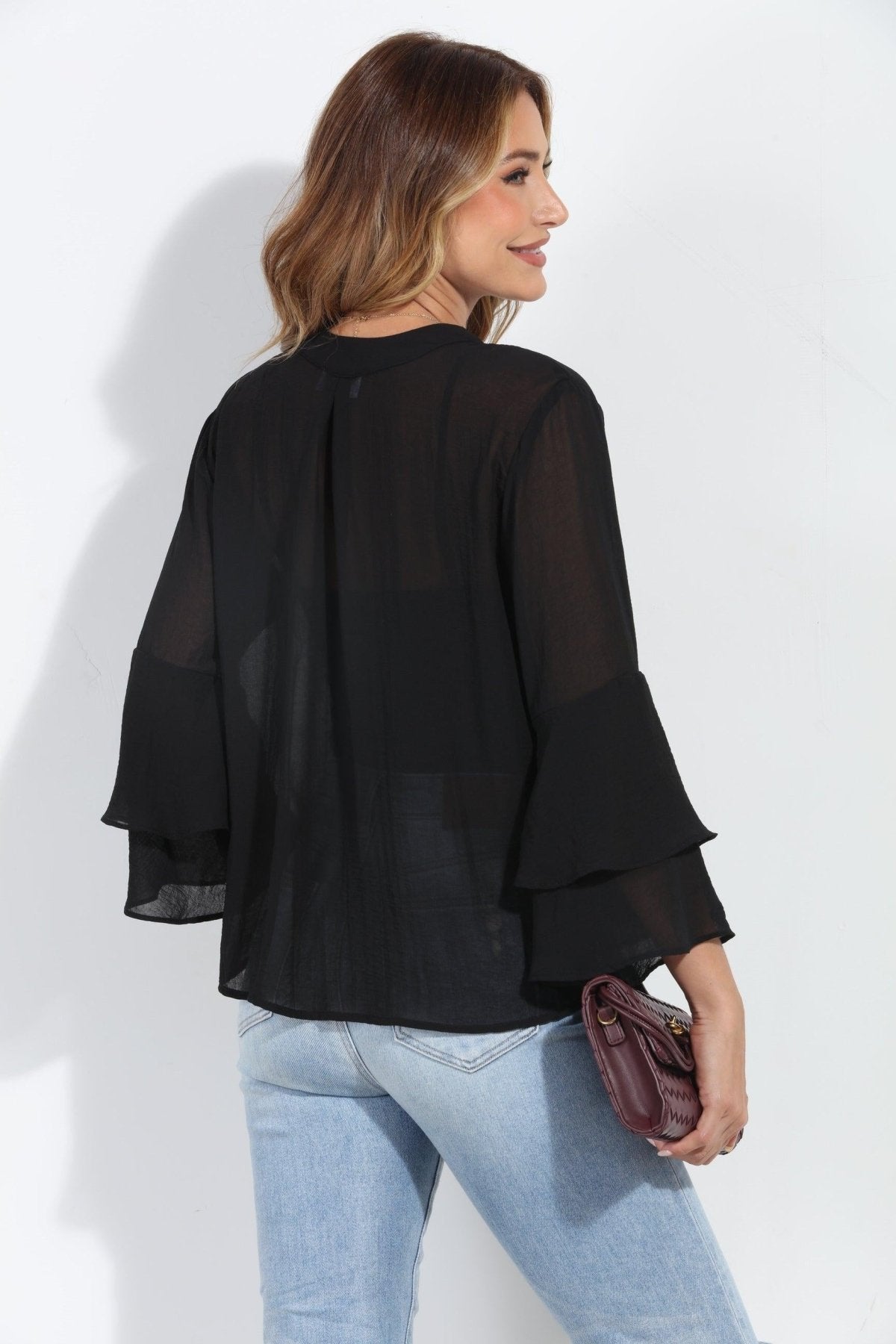 Black Boho Chiffon Jacket-BEST SELLER