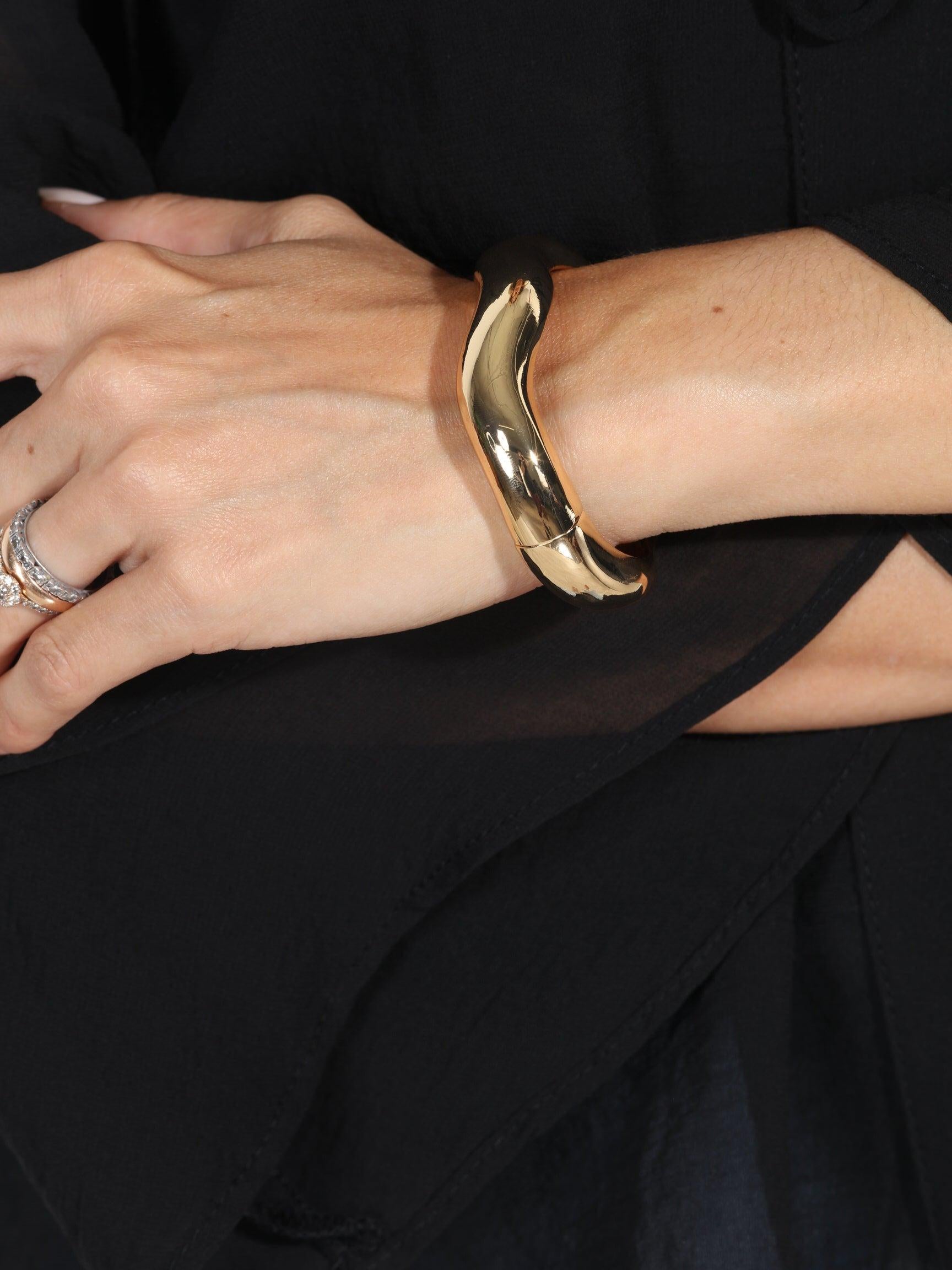 Gold Wavy Statement Bracelet