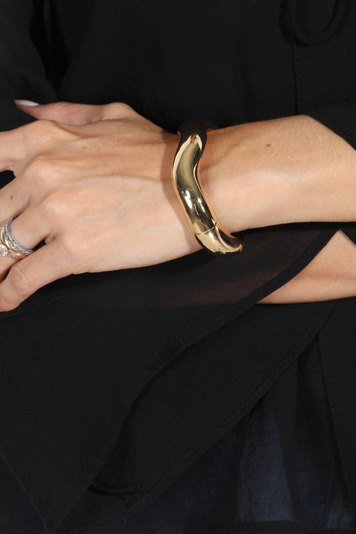 Gold Wavy Statement Bracelet
