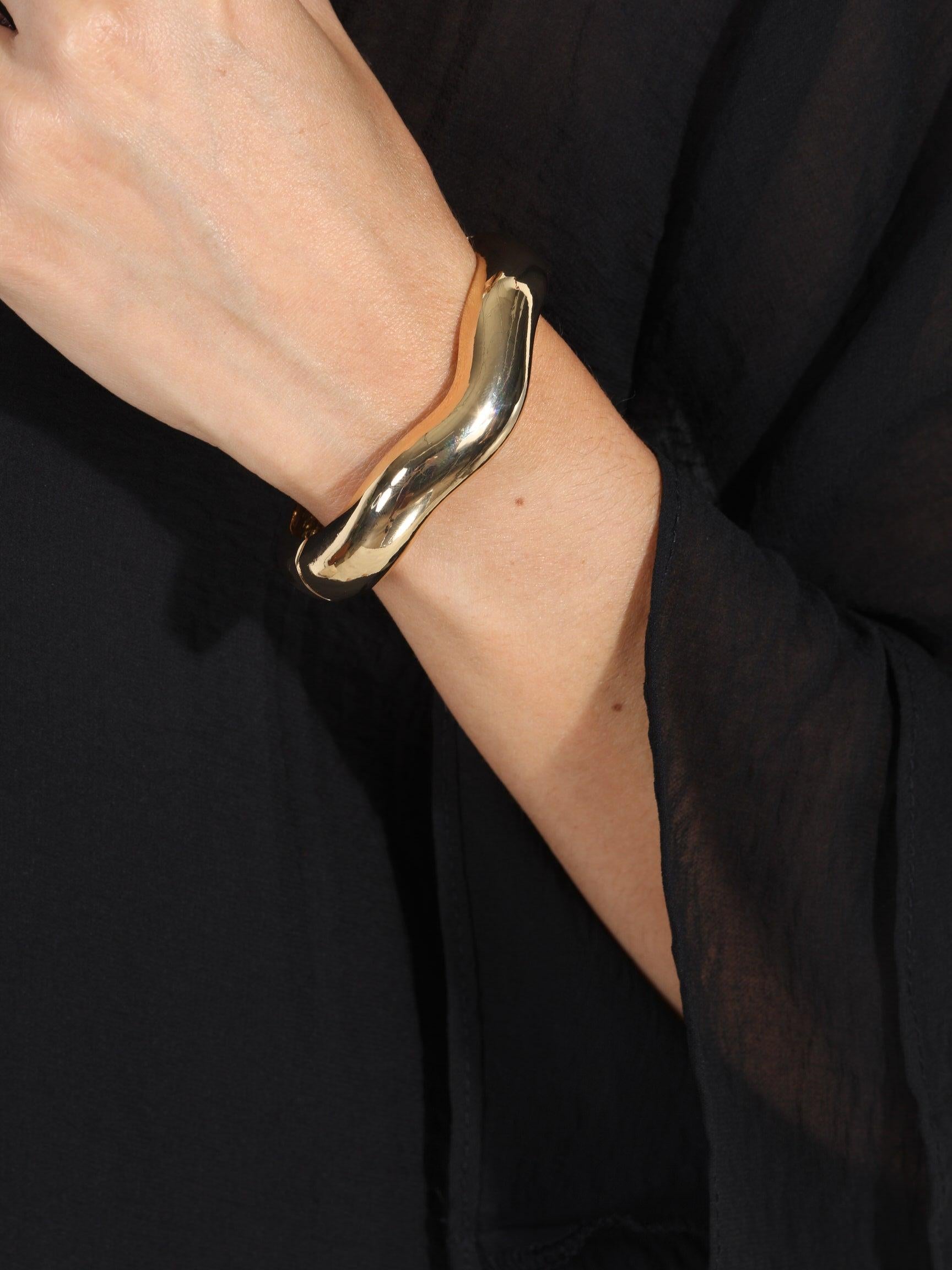 Gold Wavy Statement Bracelet