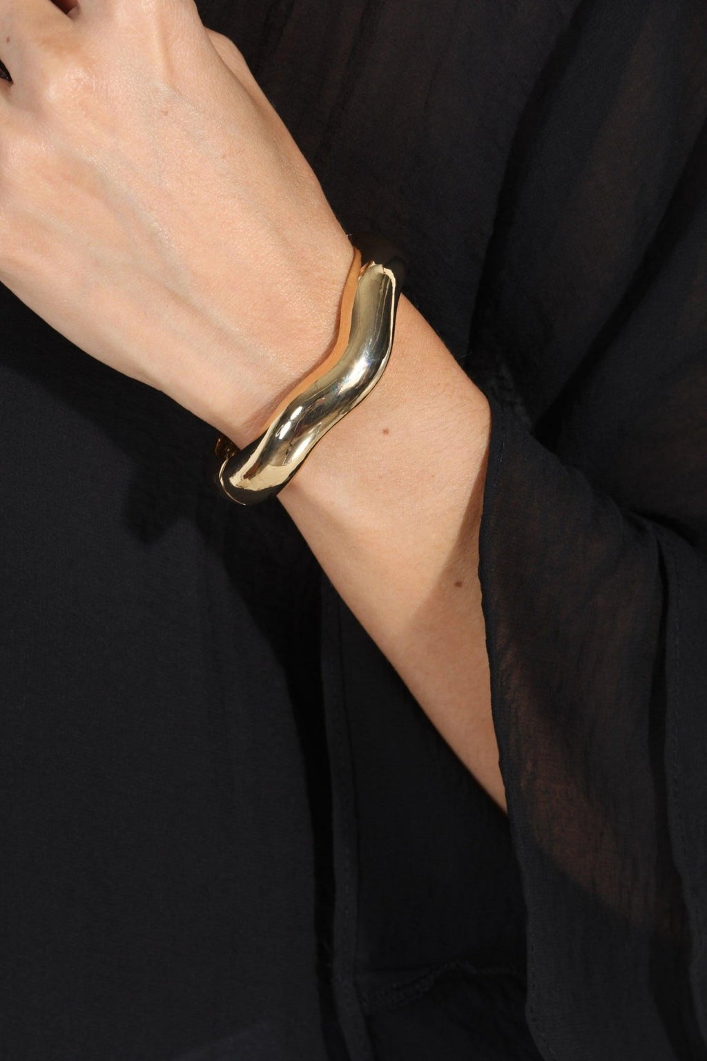 Gold Wavy Statement Bracelet