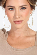 Thin Oversized Gold Hoop Earrings-GOLD DIPPED