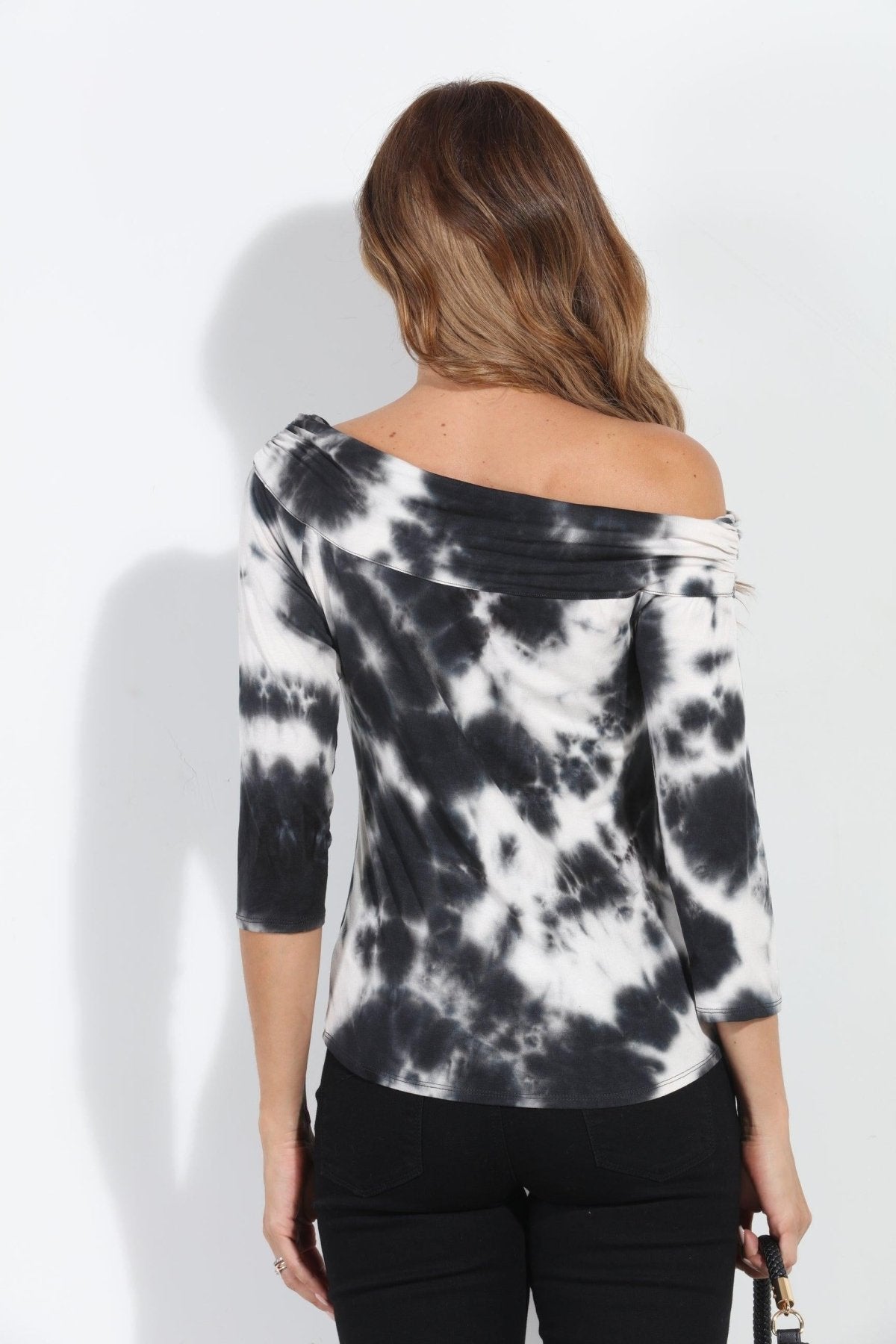 Stormi TD  Drop Shoulder Tee- Black-FINAL SALE