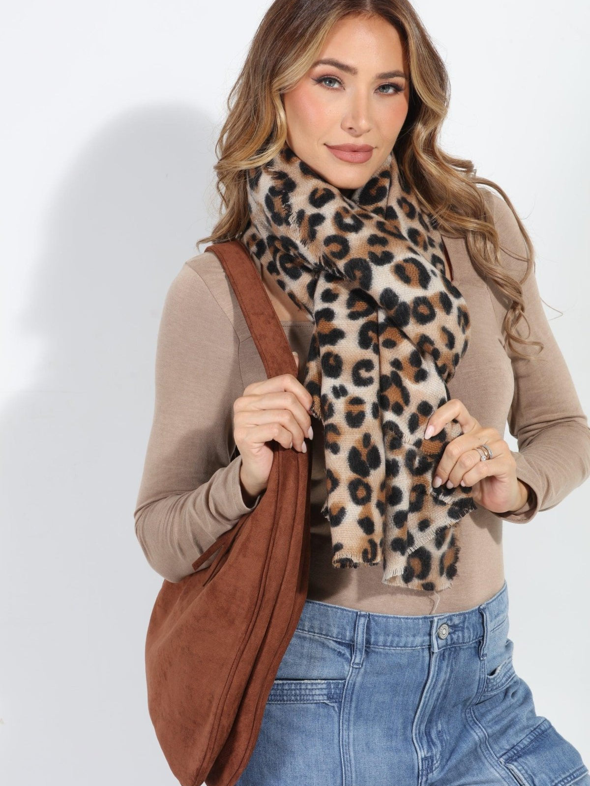 Caramel Leopard Scarf