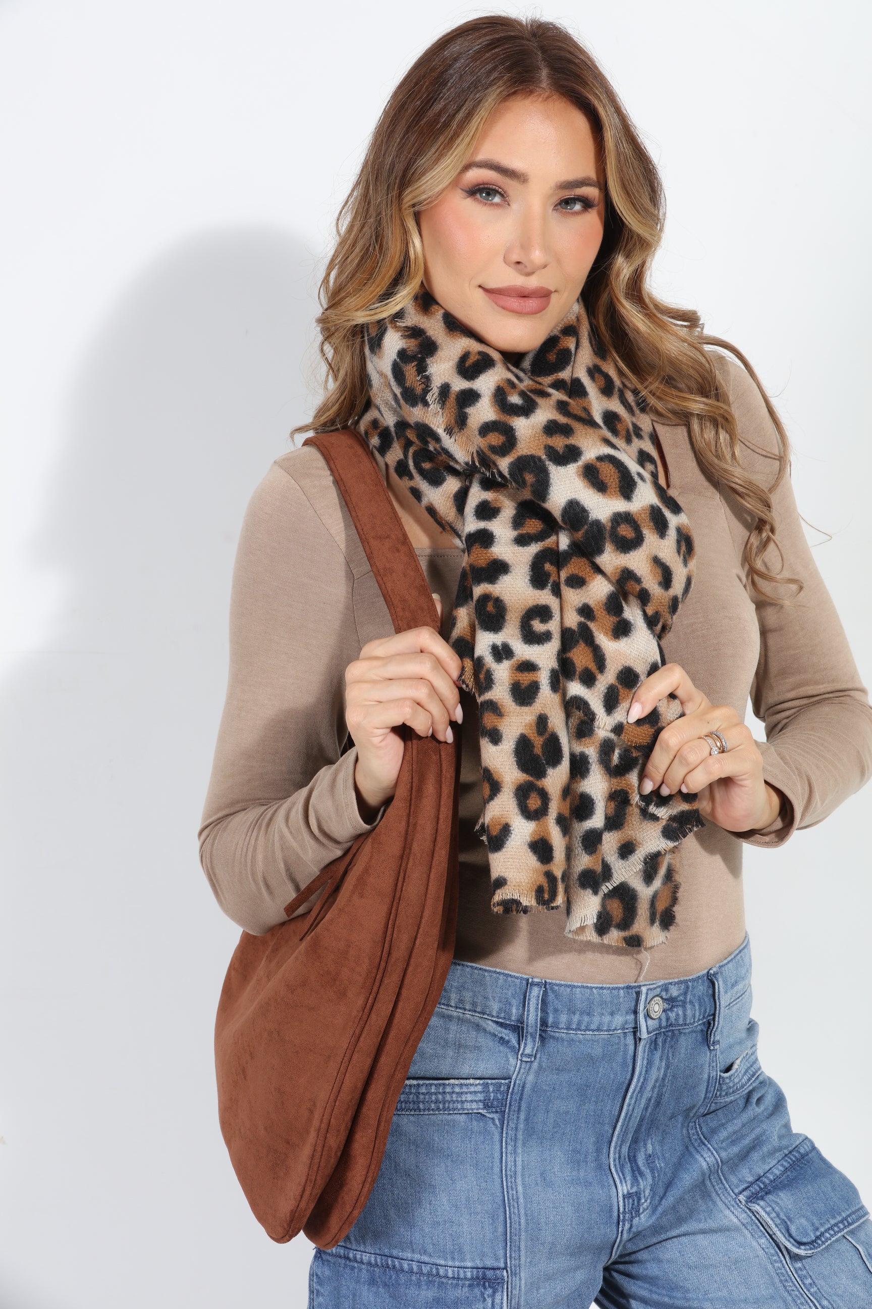 Caramel Leopard Scarf