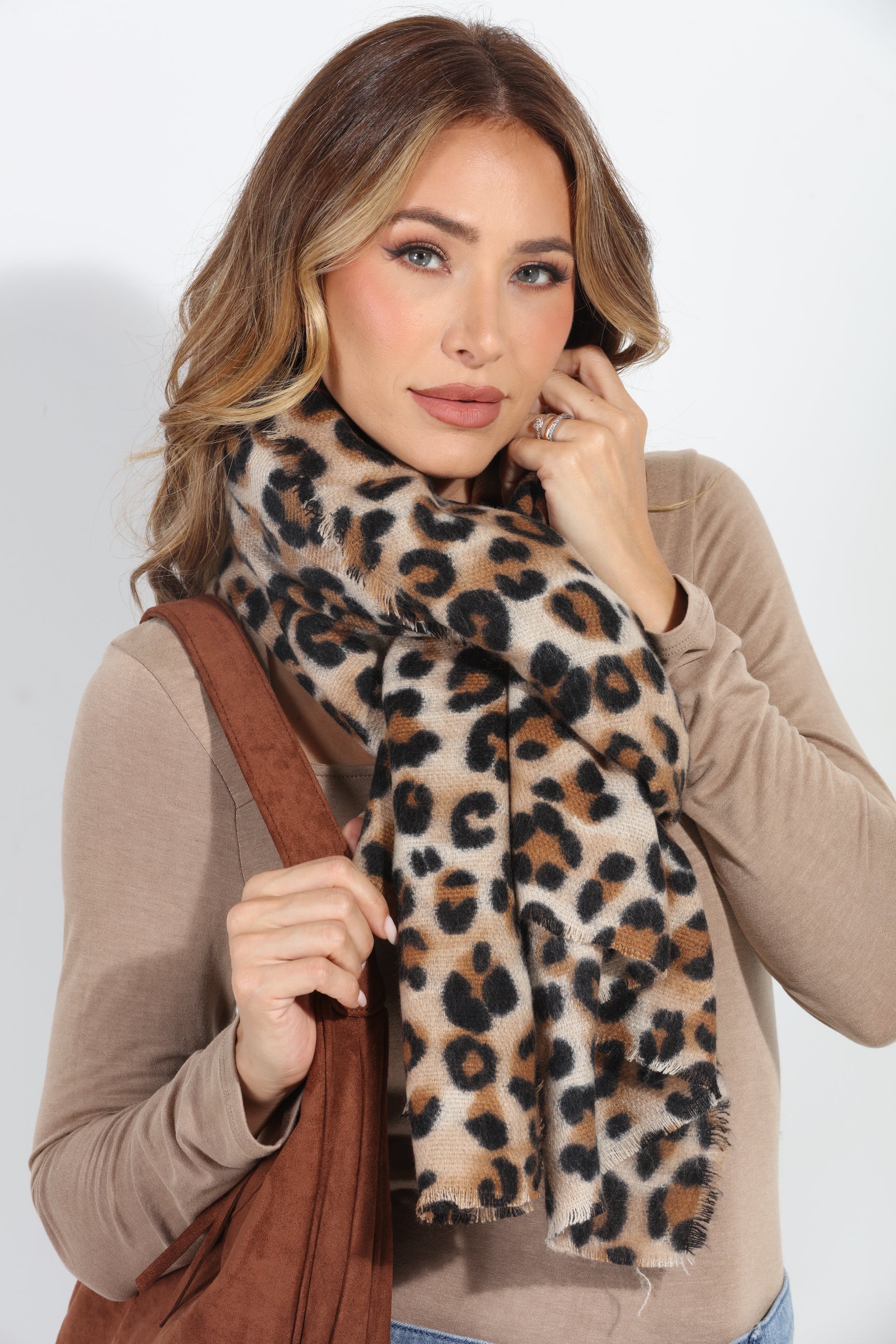 Caramel Leopard Scarf