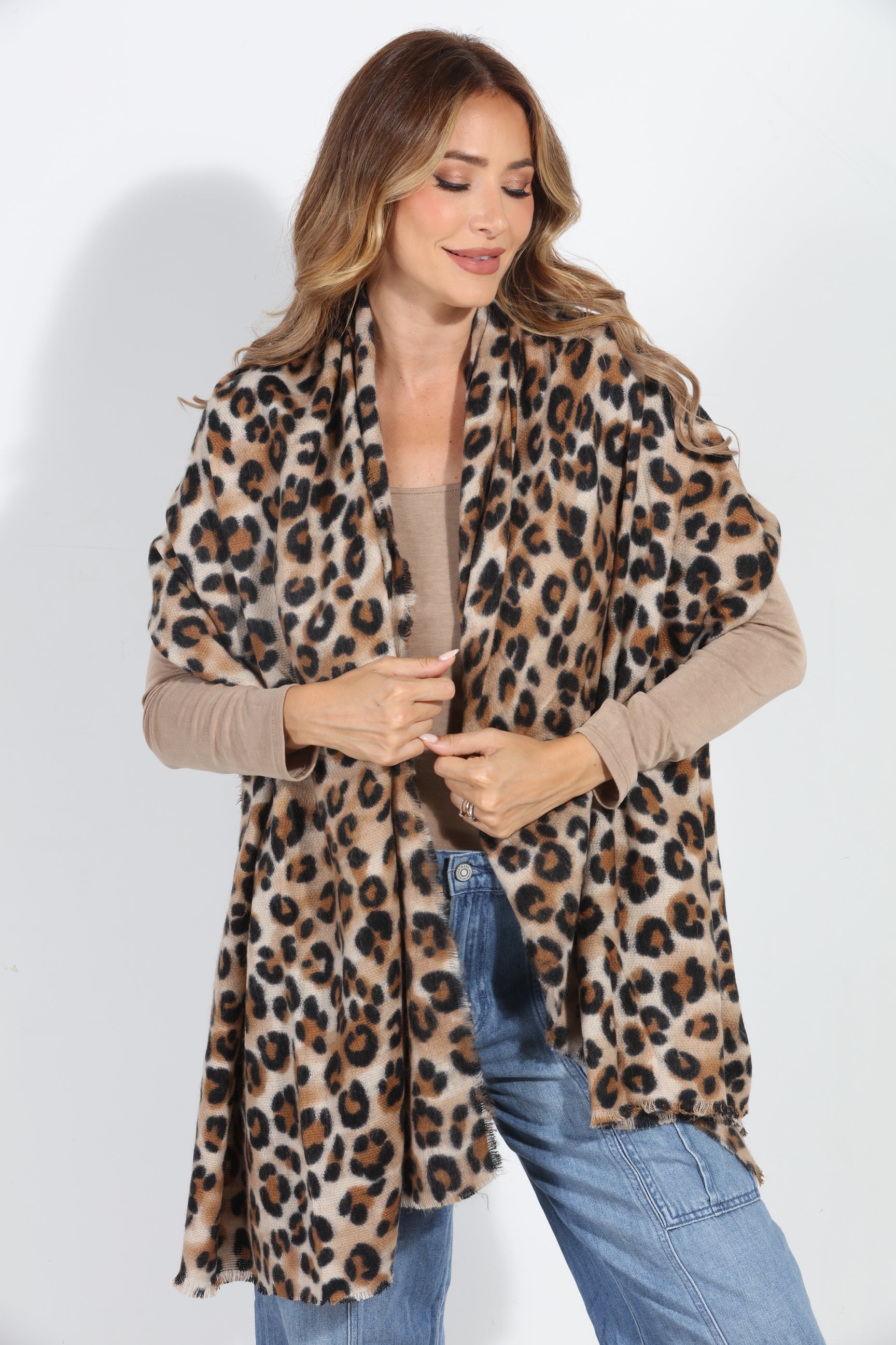 Caramel Leopard Scarf