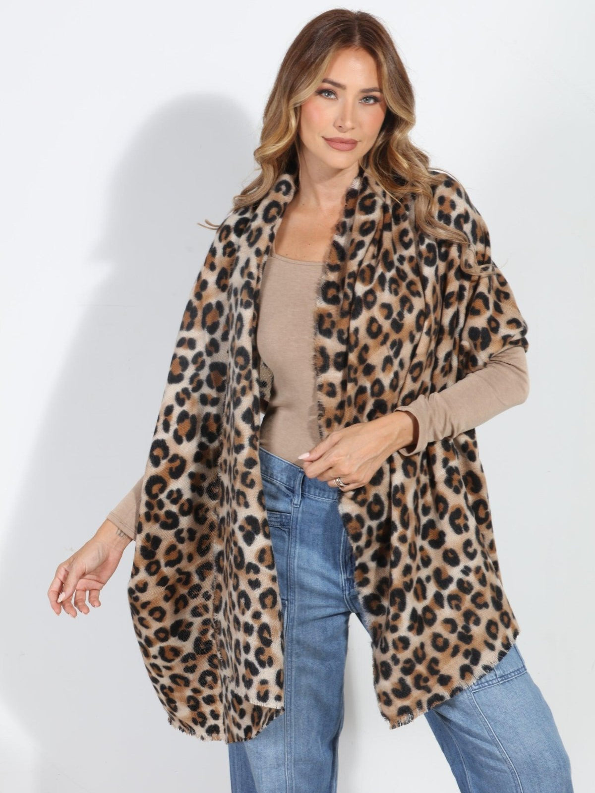 Caramel Leopard Scarf