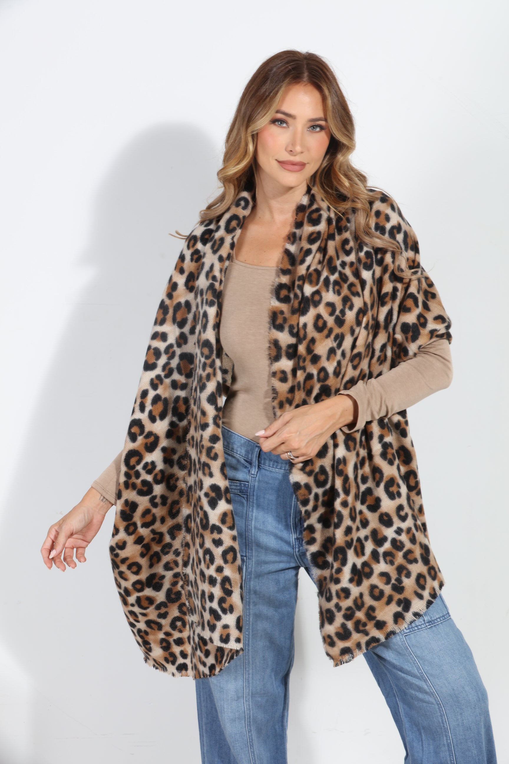 Caramel Leopard Scarf