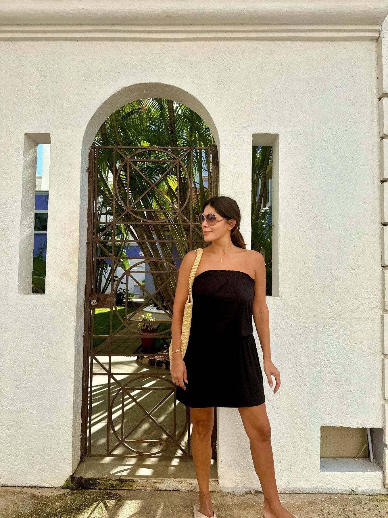 Black Jersey Tube Smocked Dress-BEST SELLER L Black Jersey Tube Smocked Dress-BEST SELLER L