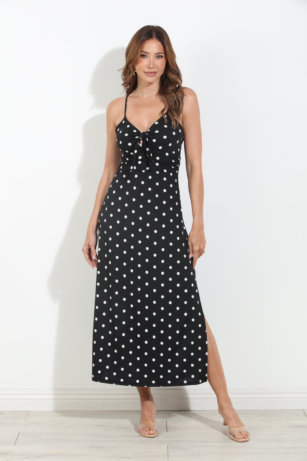 Lolita Stretch Front Tie Midi Dress-BEST SELLER