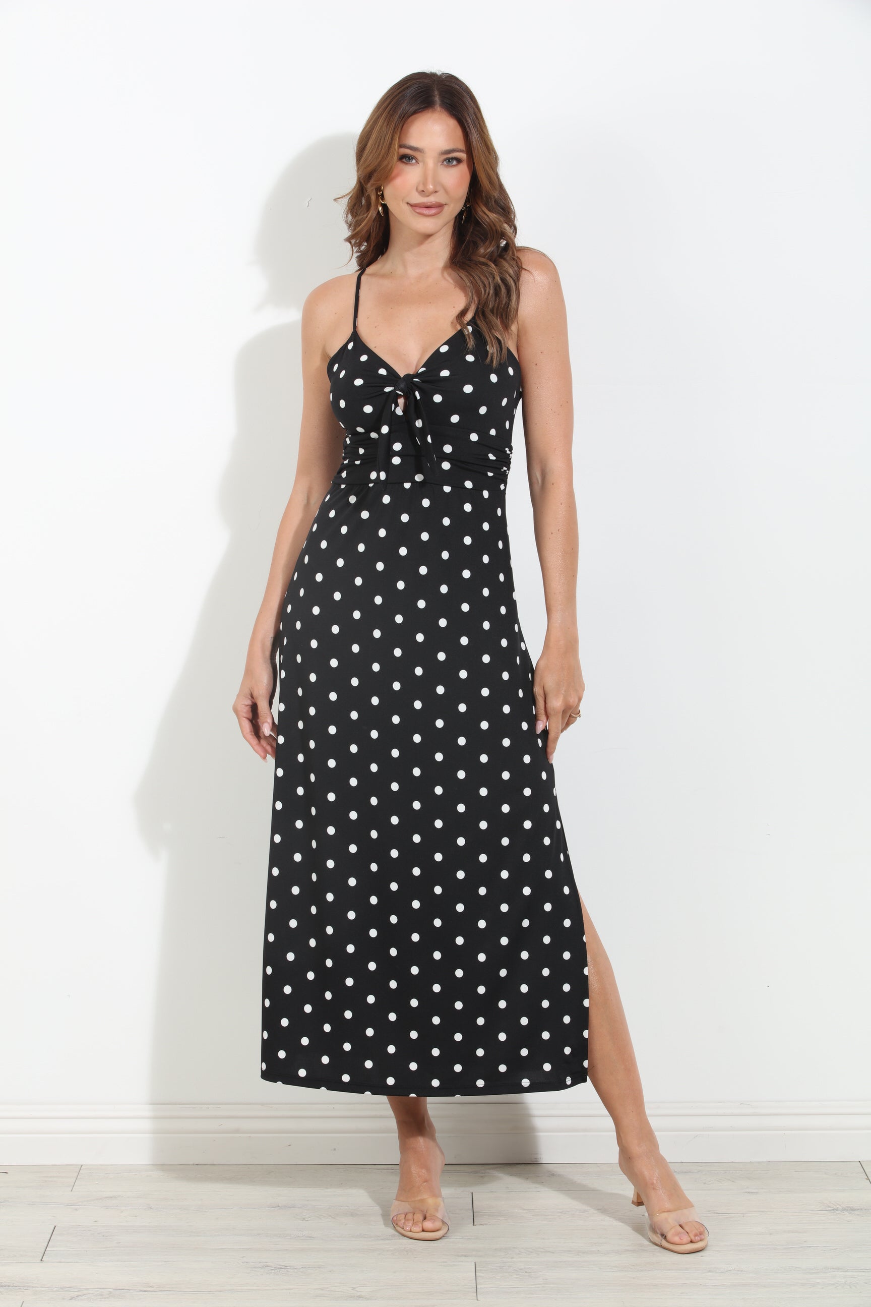 Lolita Stretch Front Tie Midi Dress-BEST SELLER
