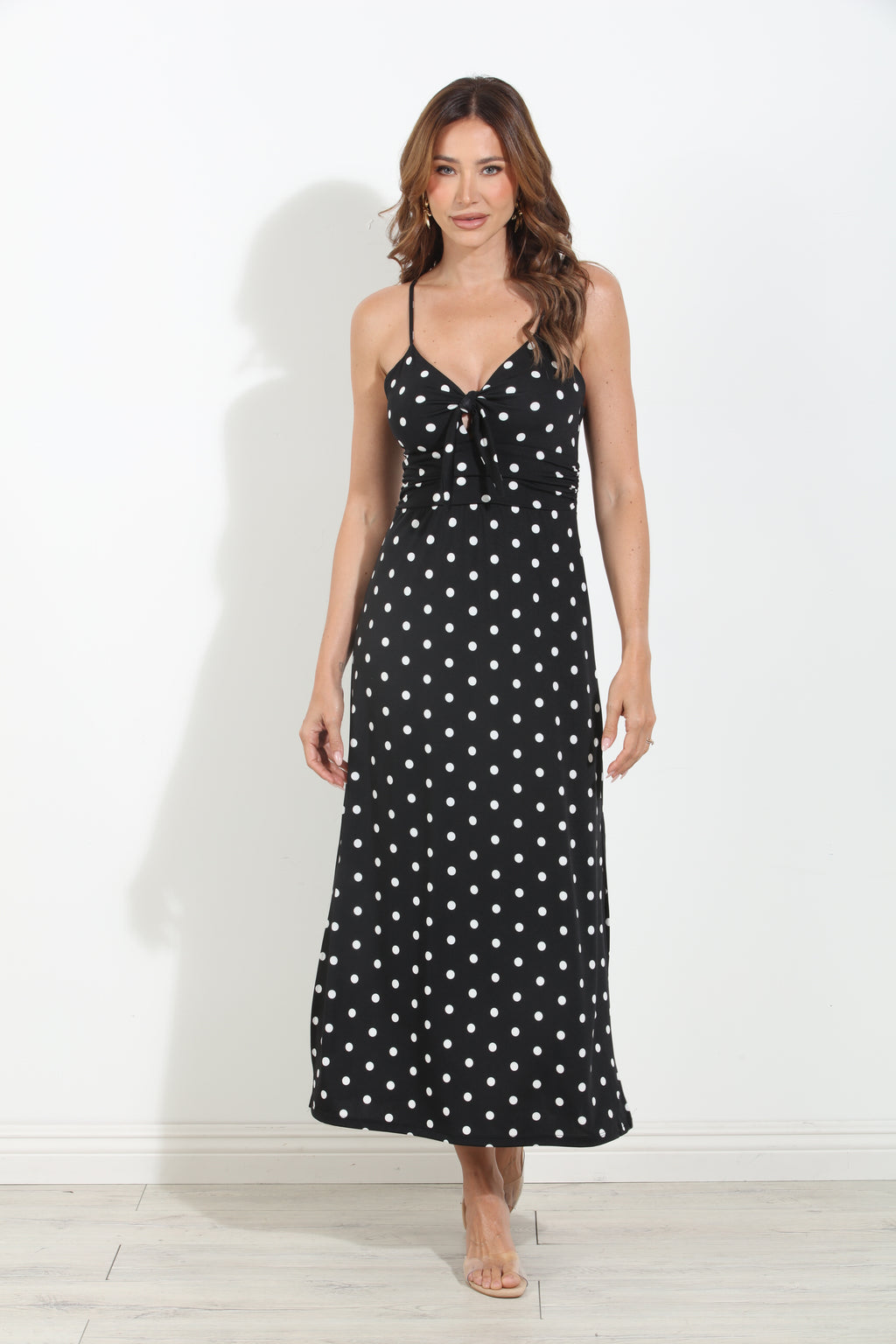 Lolita Stretch Front Tie Midi Dress-BEST SELLER
